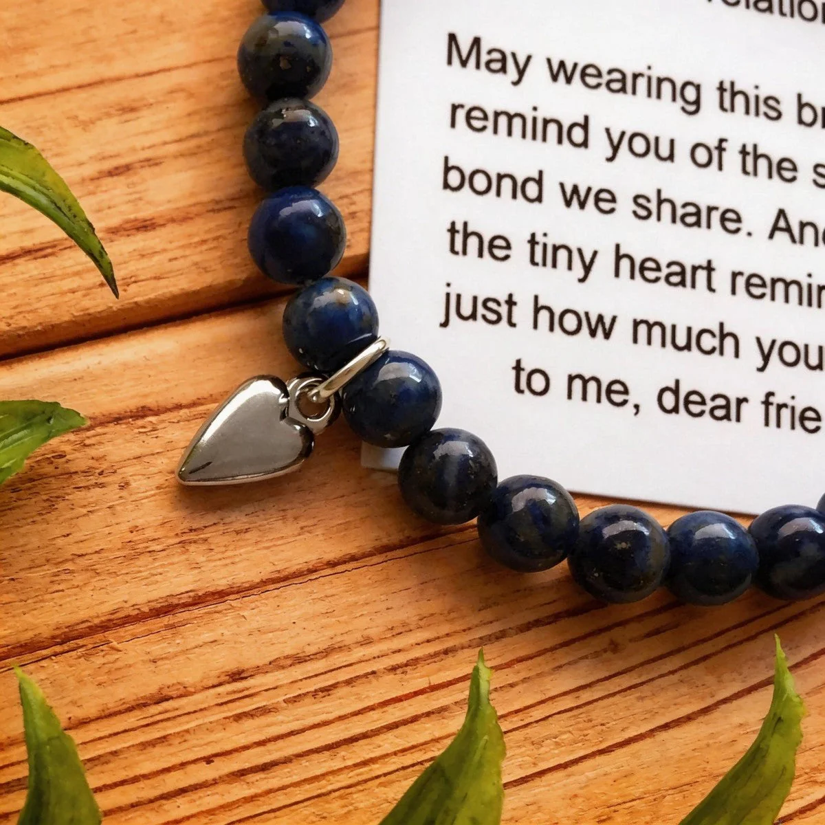 For My Wonderful Friend Bracelet, Lapis Friendship Bracelet With Card, Ladies Bracelet - Image 3