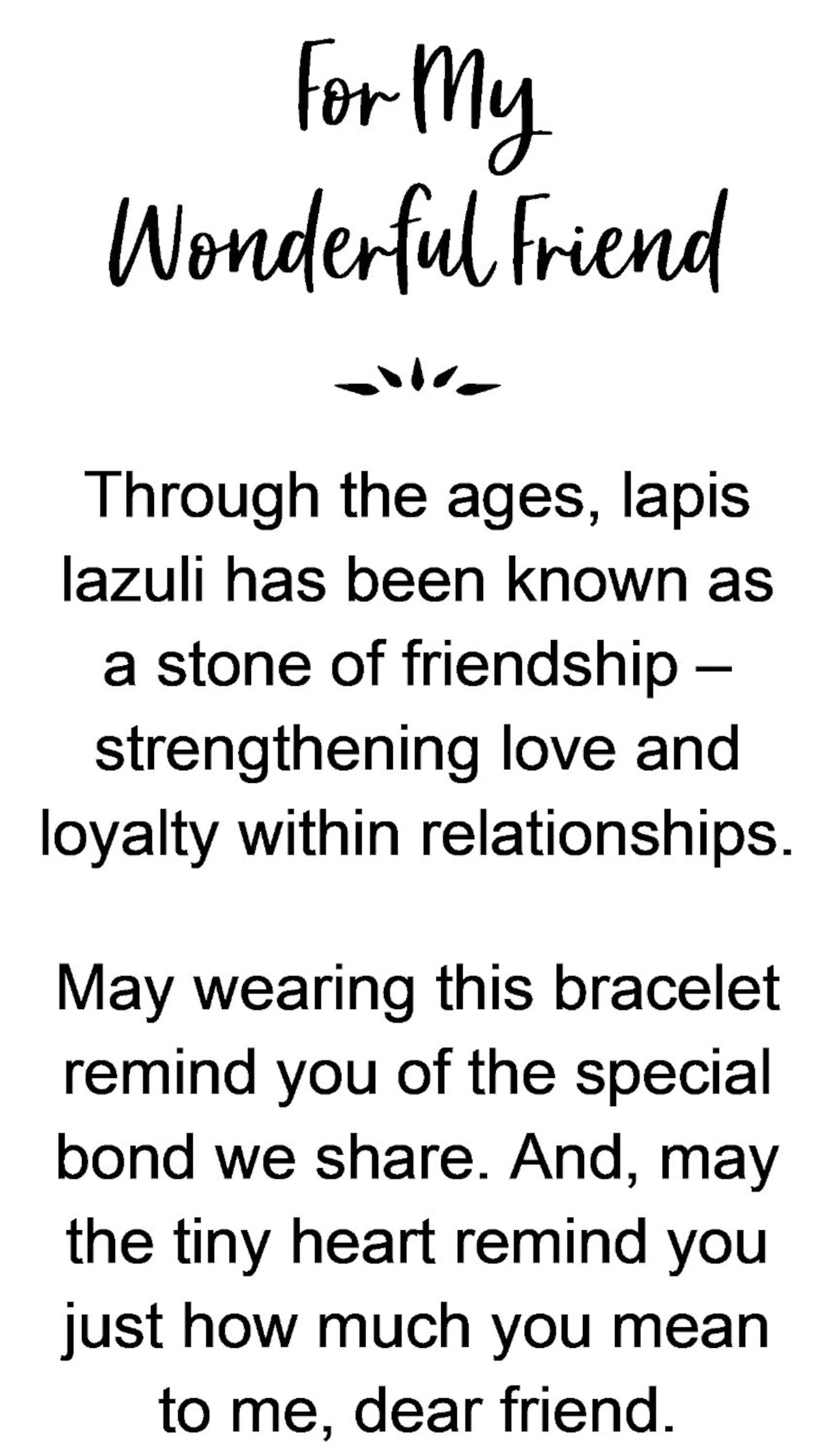 For My Wonderful Friend Bracelet, Lapis Friendship Bracelet With Card, Ladies Bracelet - Image 7