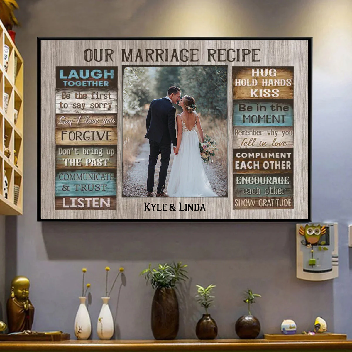 For Our Forever Love - Marriage Recipe Custom Couple Photo and Name Personalized Canvas Prints Valentine's Gift for Him, Her - Image 2