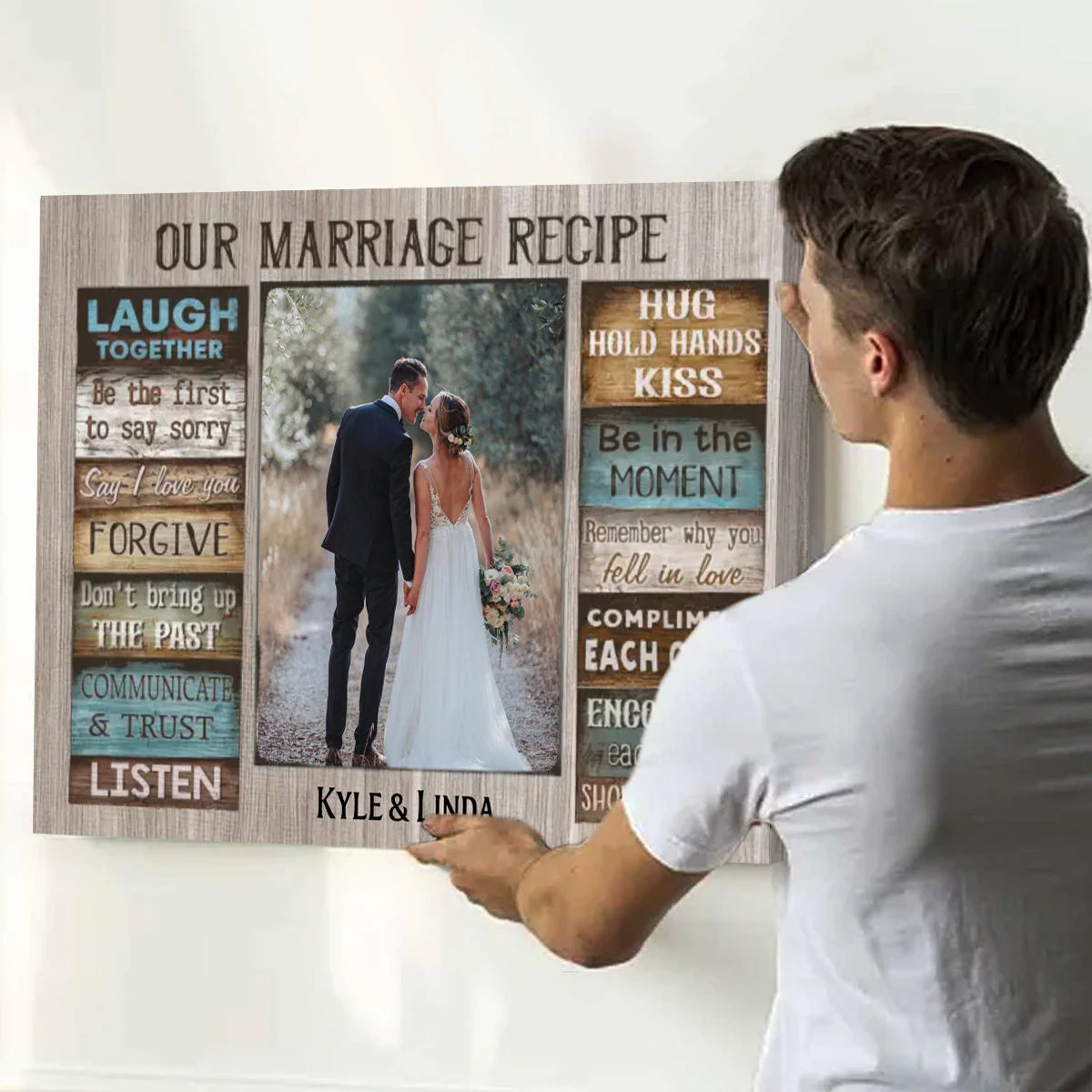 For Our Forever Love - Marriage Recipe Custom Couple Photo and Name Personalized Canvas Prints Valentine's Gift for Him, Her - Image 3