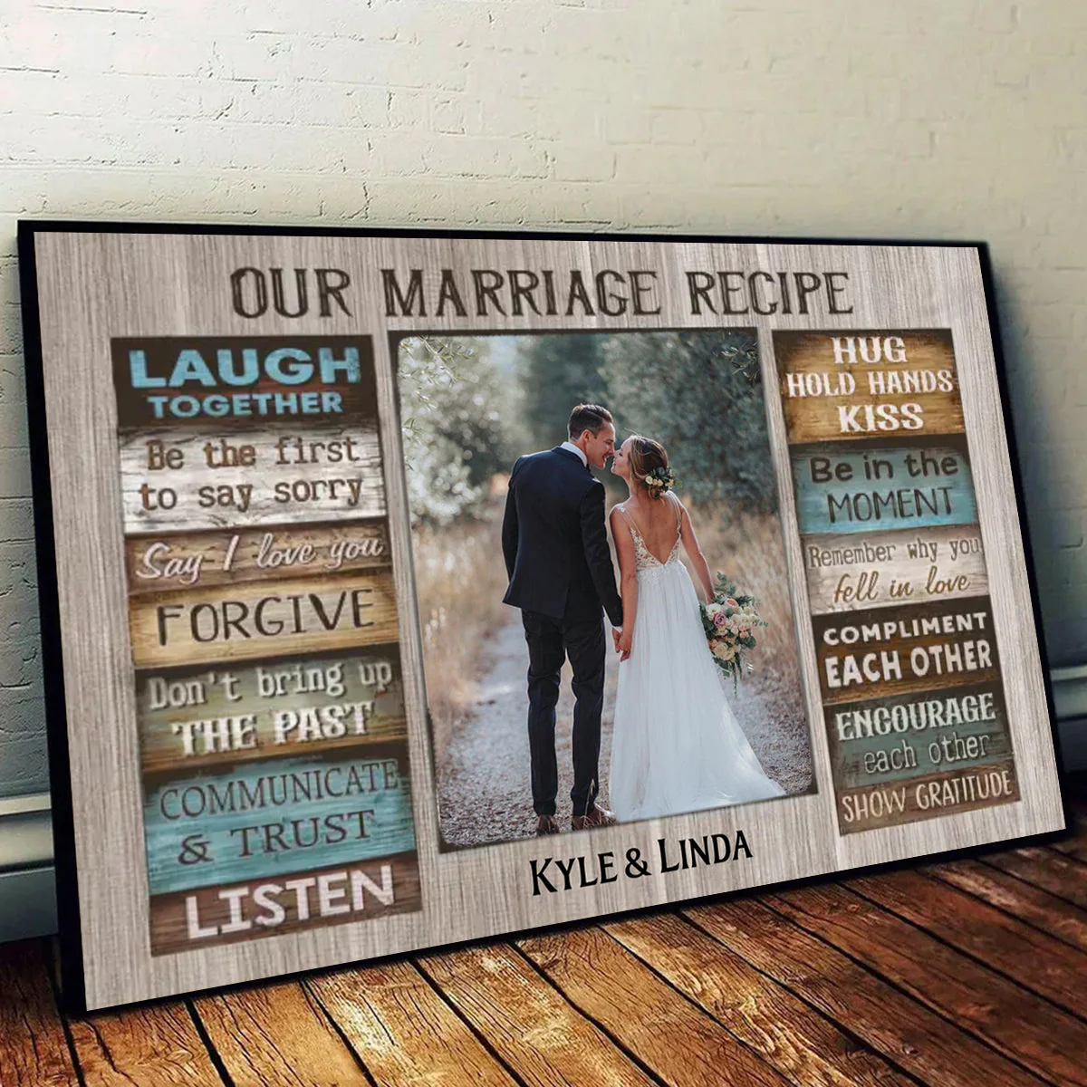 For Our Forever Love - Marriage Recipe Custom Couple Photo and Name Personalized Canvas Prints Valentine's Gift for Him, Her - Image 4