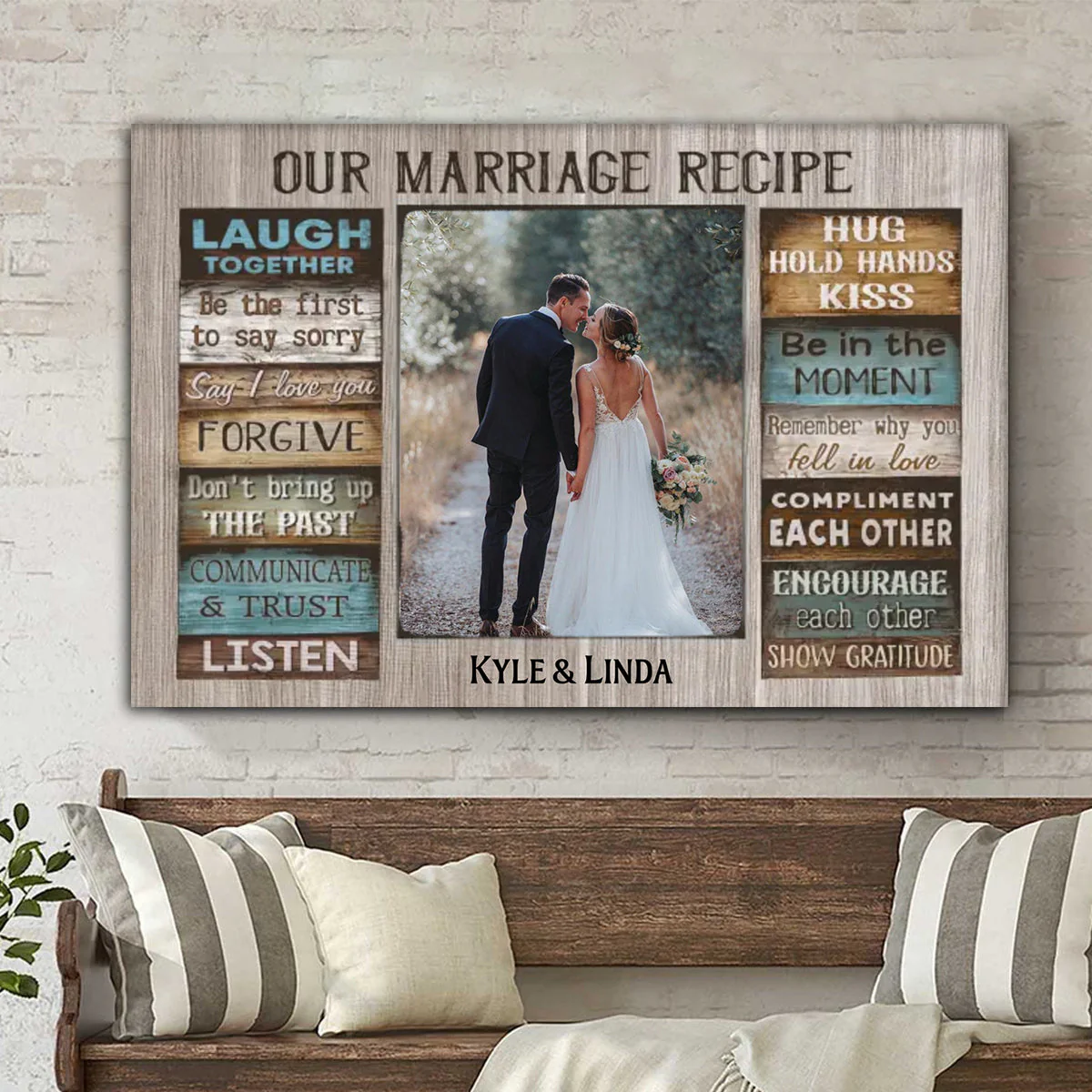 For Our Forever Love - Marriage Recipe Custom Couple Photo and Name Personalized Canvas Prints Valentine's Gift for Him, Her - Image 5