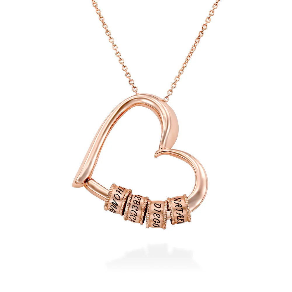 For The Greatest Mother-Mother Heart Necklace With Custom Name Beads - Image 11