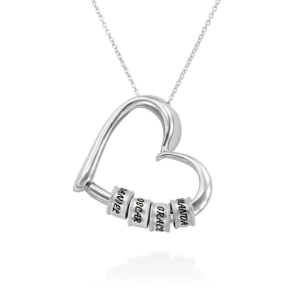For The Greatest Mother-Mother Heart Necklace With Custom Name Beads - Image 12