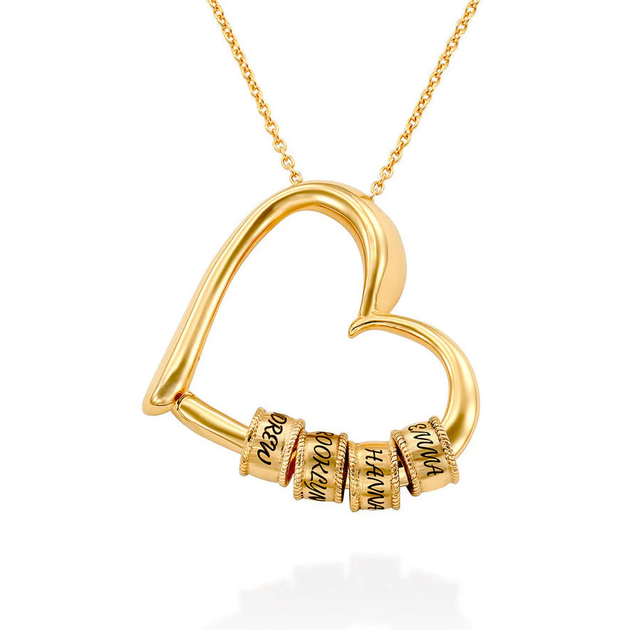 For The Greatest Mother-Mother Heart Necklace With Custom Name Beads - Image 13