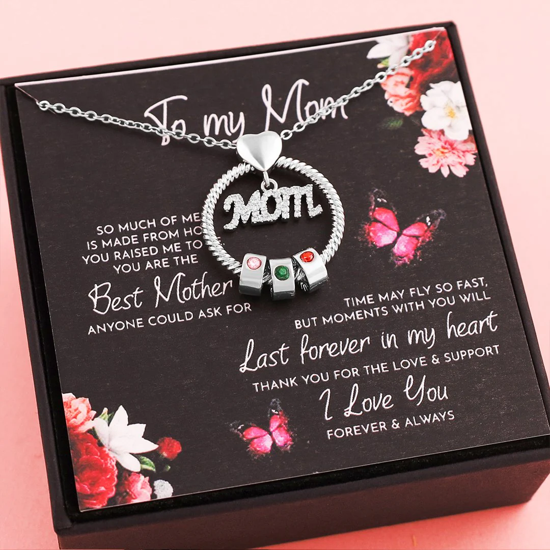 For The Greatest Mother-Mother's Love Necklace With Custom Name&Birthstone Beads - Image 5