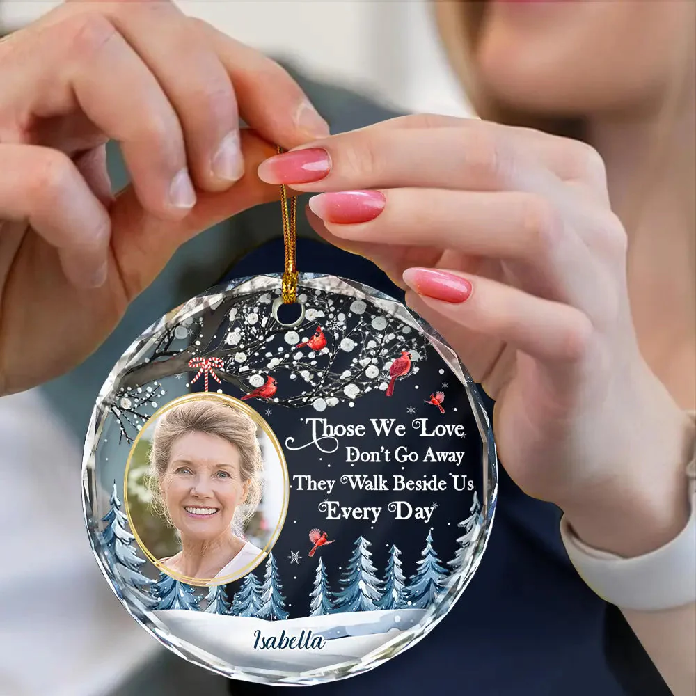 Forever in My Heart Cardinal - Personalized Circle Glass Ornament - Image 2
