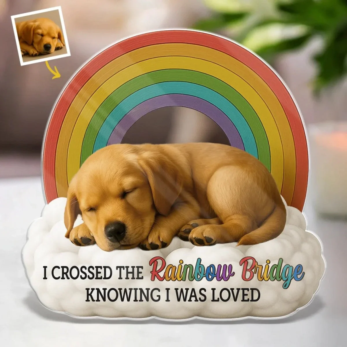 Forever In My Heart Memorial Personalized Rainbow Acrylic Plaque - Image 3