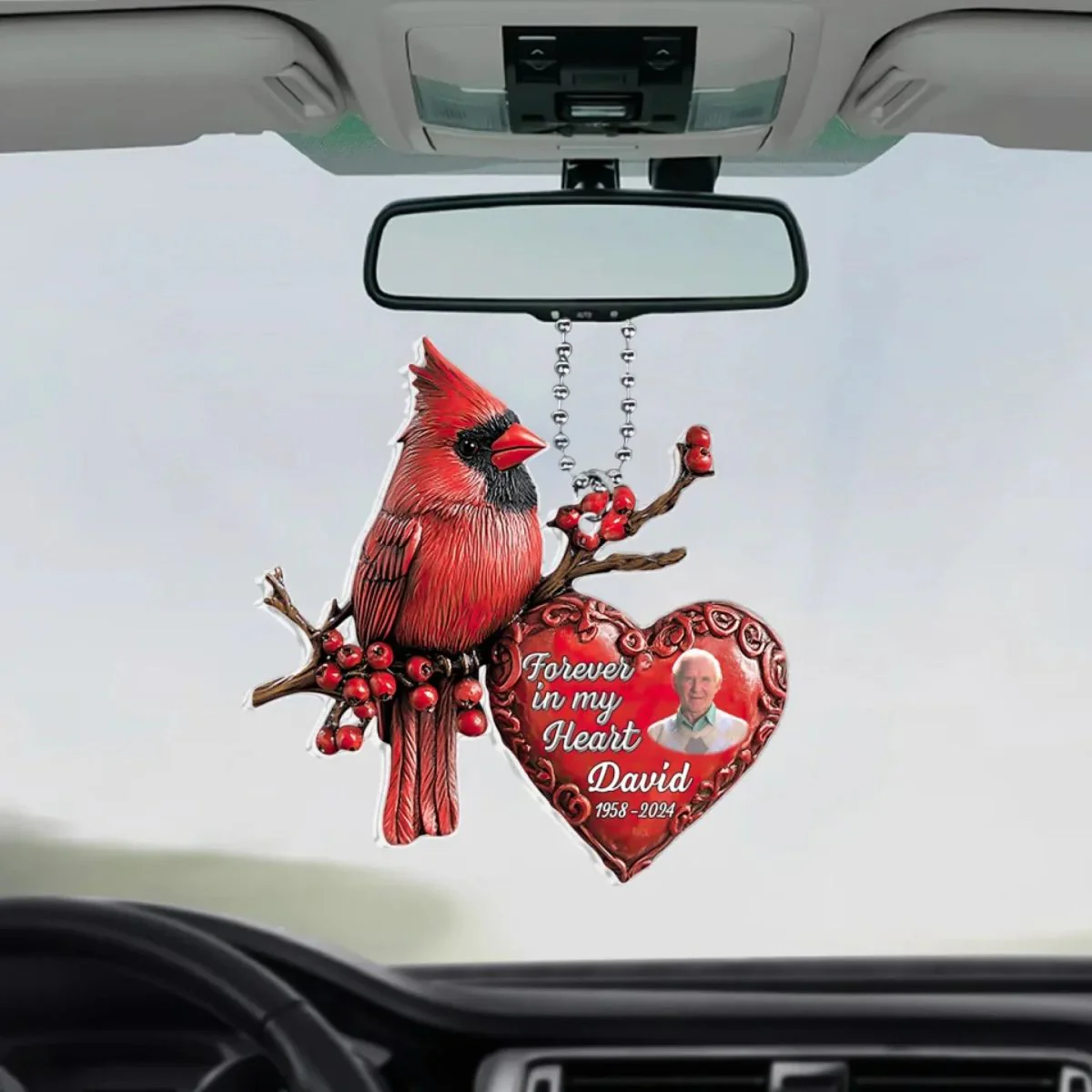 Forever In My Heart - Personalized Acrylic Car Ornament - Image 2