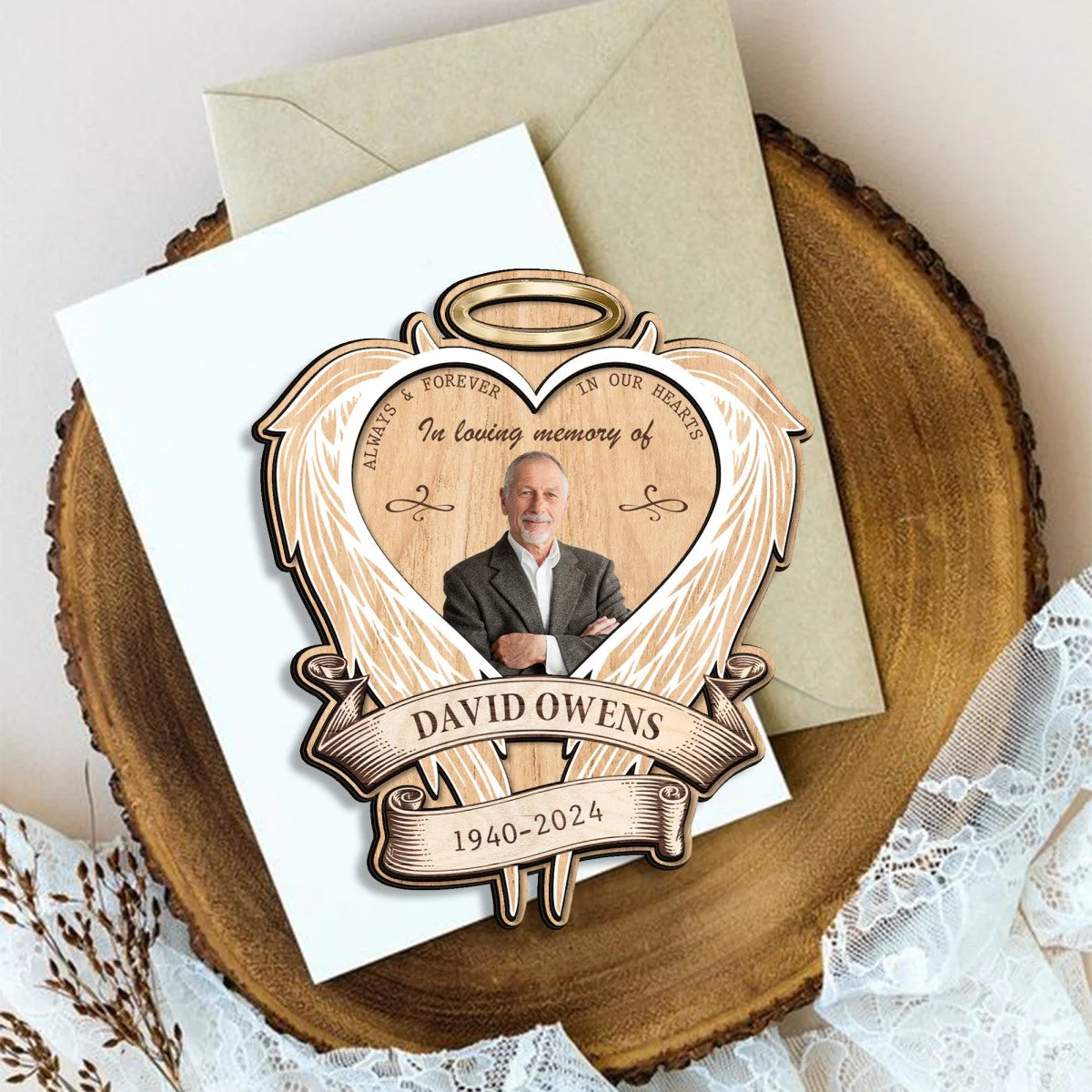 Forever In Our Hearts Personalized Memorial Photo Car Visor Clip - Image 5