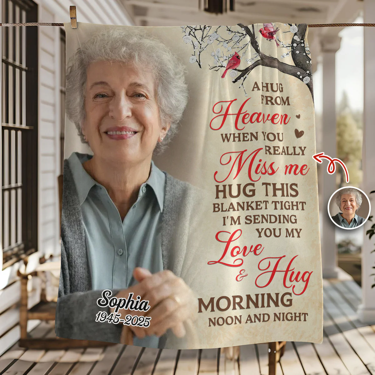 Forever in Your Arms - Personalized Memorial Blanket With Photo - Image 2