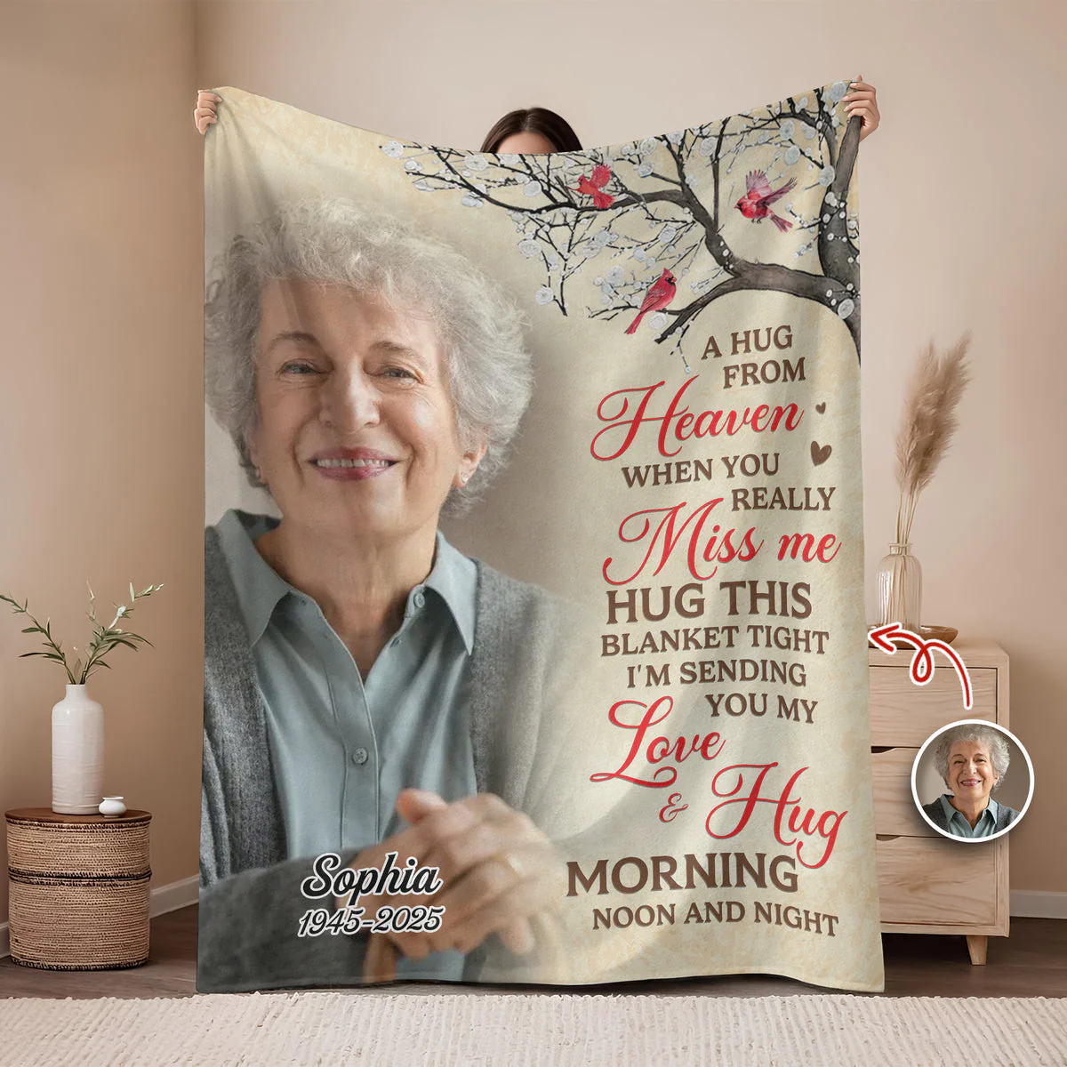 Forever in Your Arms - Personalized Memorial Blanket With Photo - Image 3