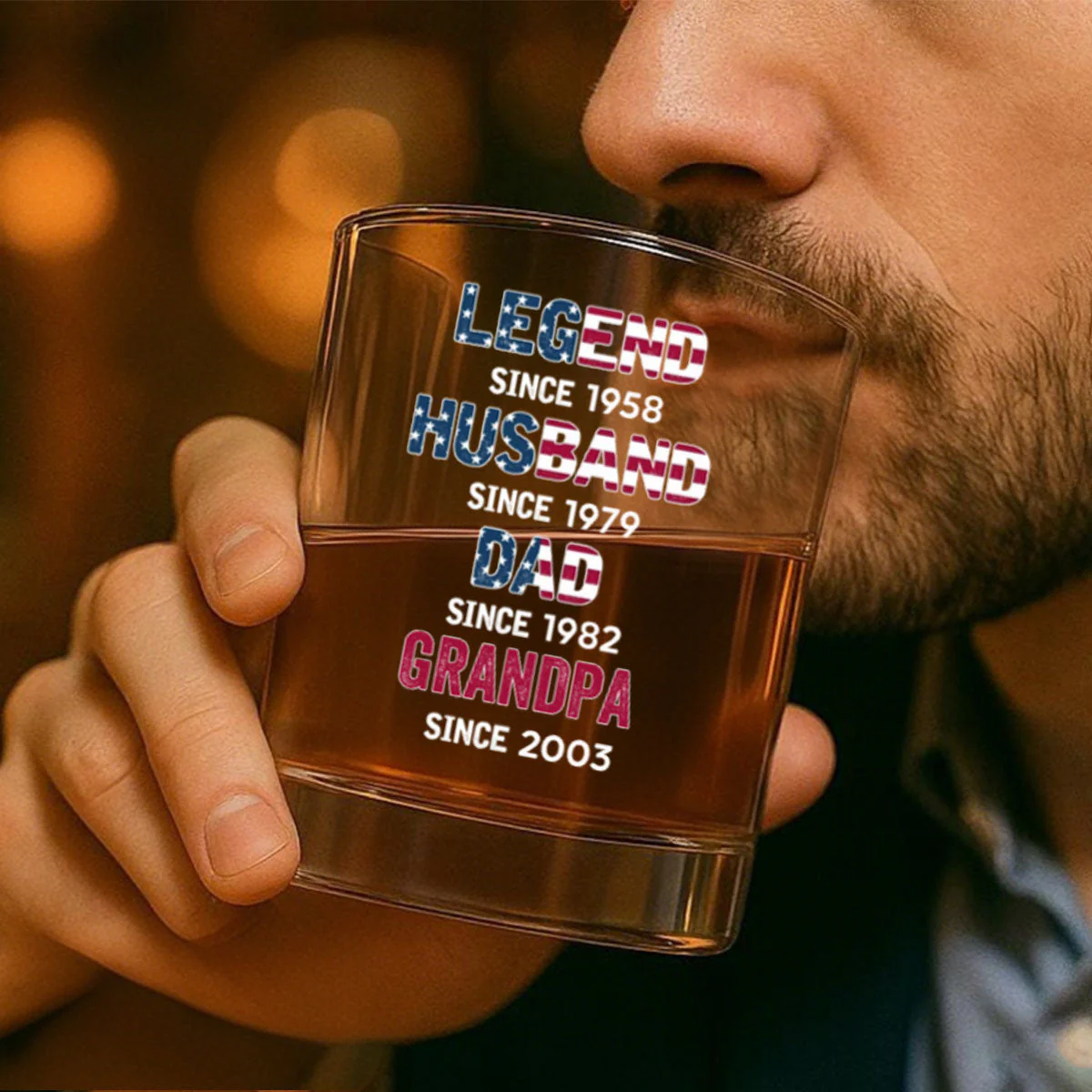 From Legend To Daddy - Personalized Whiskey Glass - Image 5
