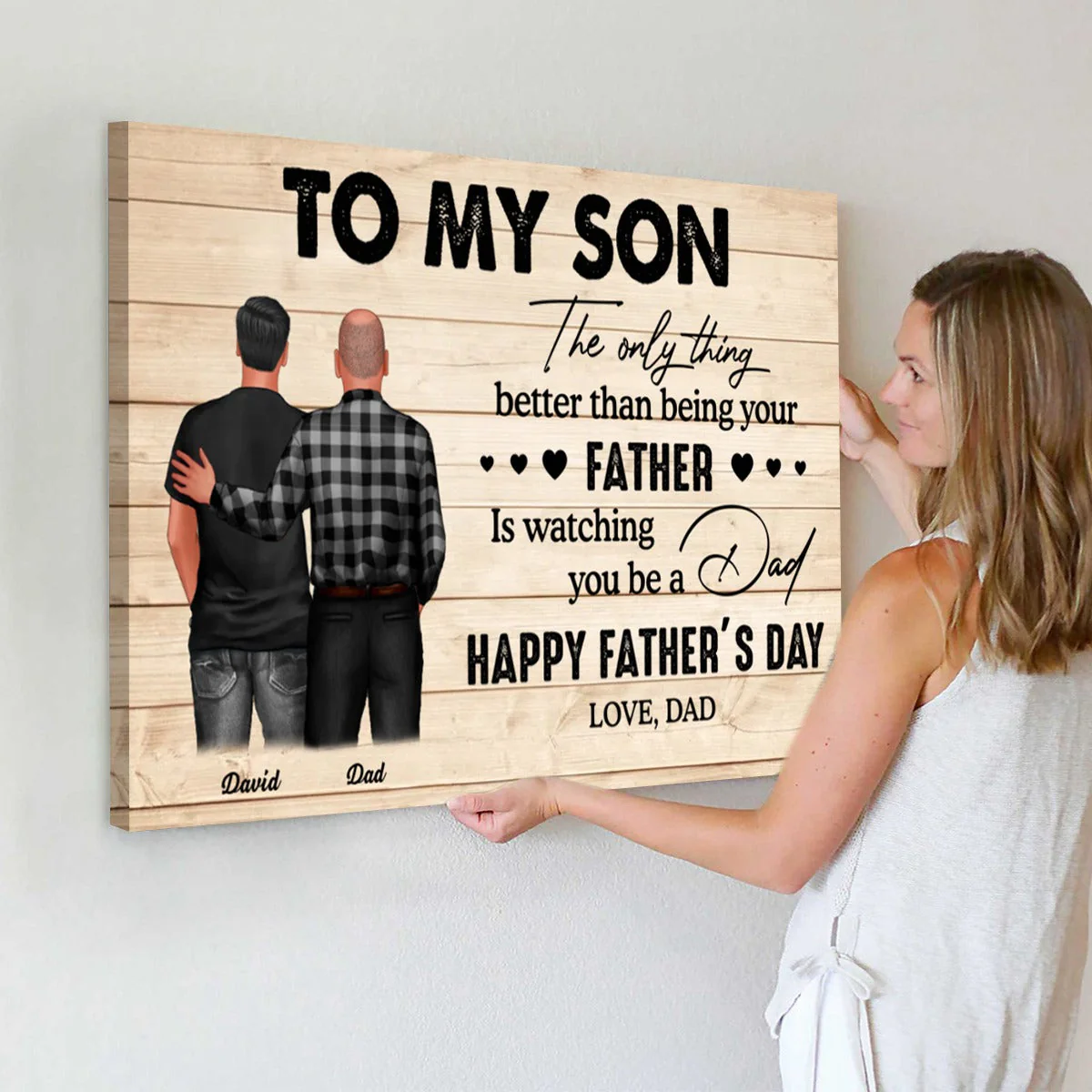From Mom To Son Watching You Be A Dad Personalized Poster, Heartfelt 2025 Father's Day Gift For Son - Image 3