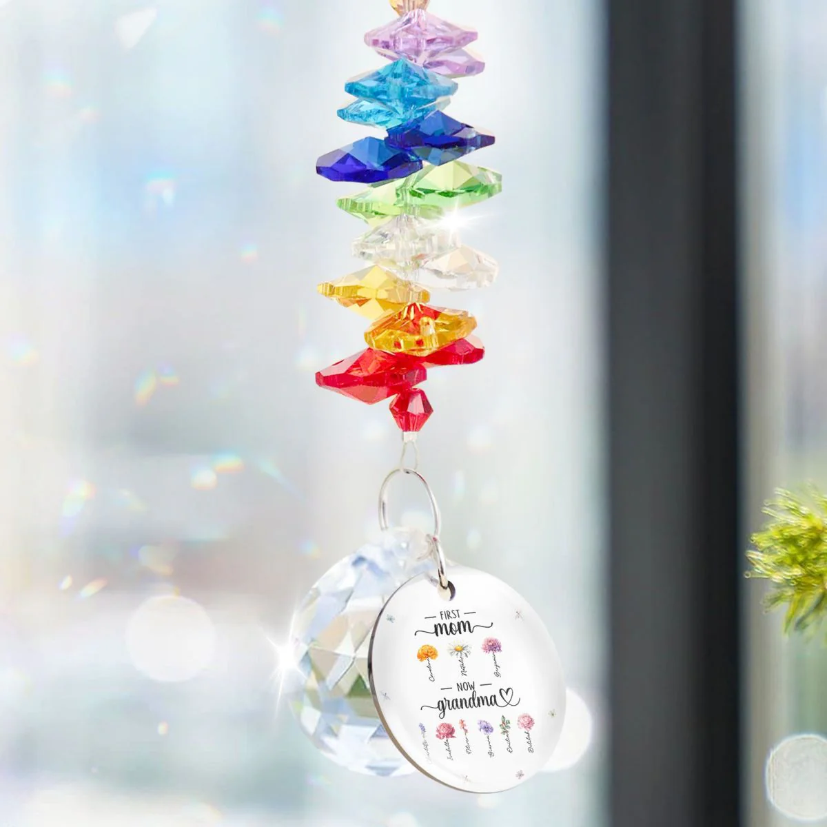 From Mother to Grandmother - Personalized Ball Prism Suncatcher - Image 2
