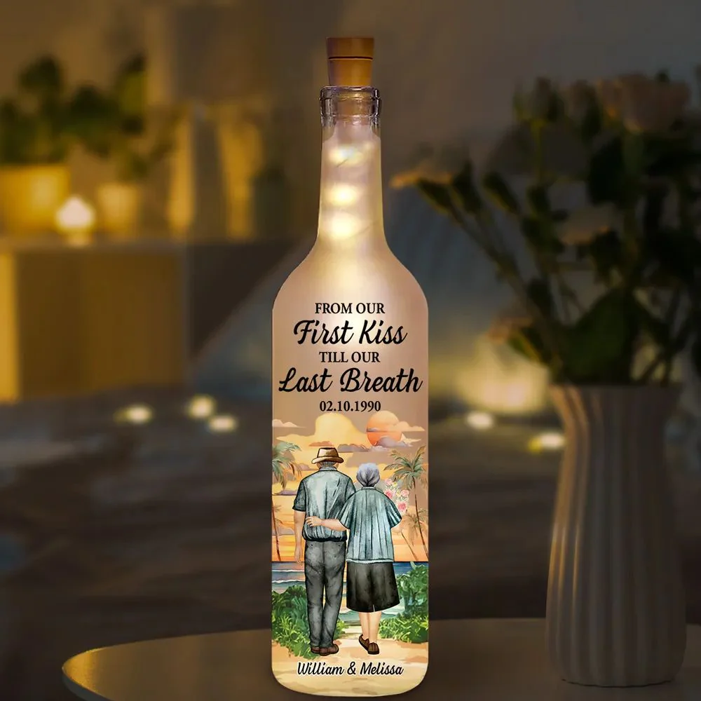 From Our First Kiss - Personalized Custom Bottle Lamp - Image 2