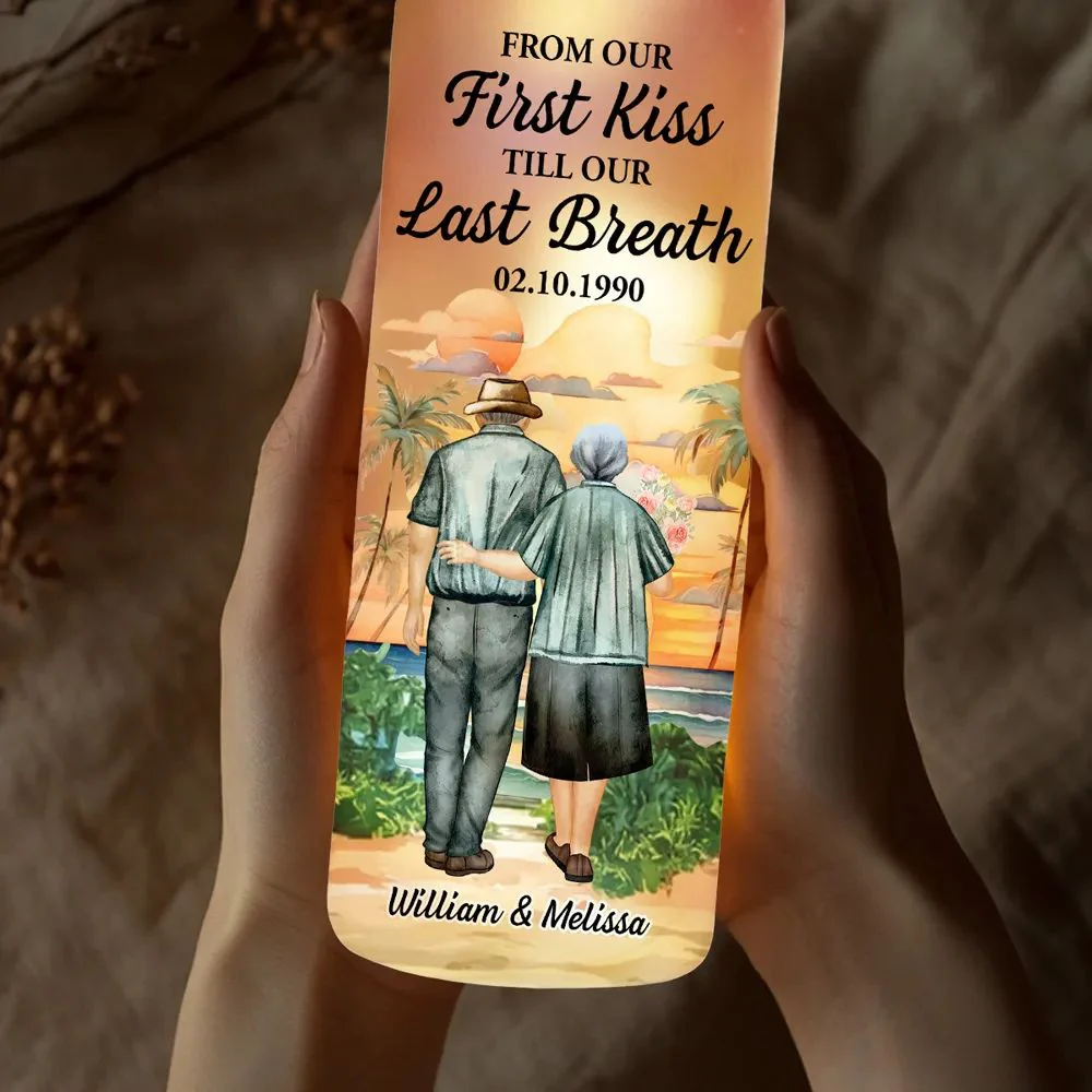 From Our First Kiss - Personalized Custom Bottle Lamp - Image 4