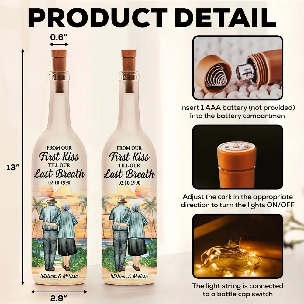 From Our First Kiss - Personalized Custom Bottle Lamp - Image 6