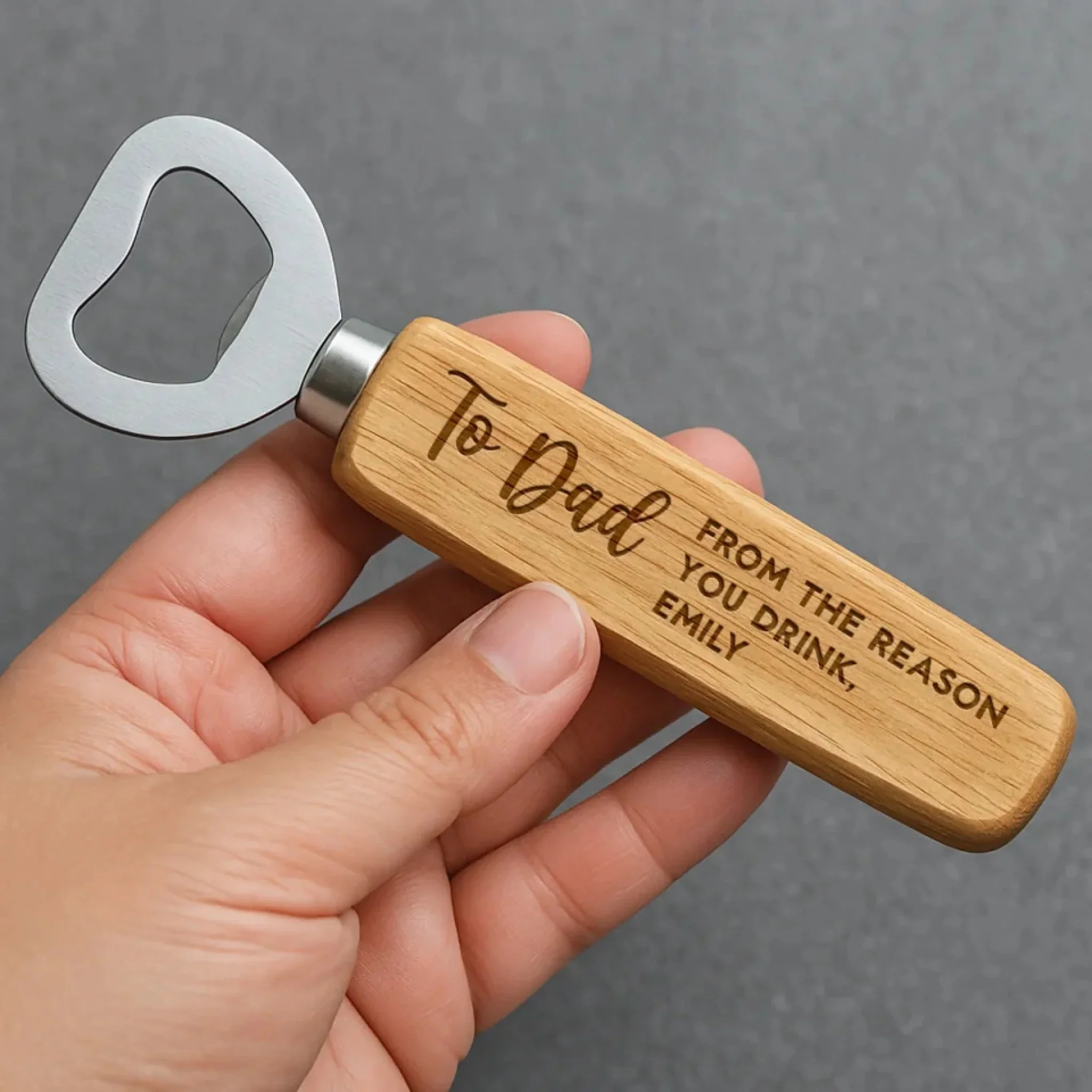 From The Reasons You Drink - Personalized Wooden Bottle Opener Gift For Dad, Grandpa, Father's Day - Image 2