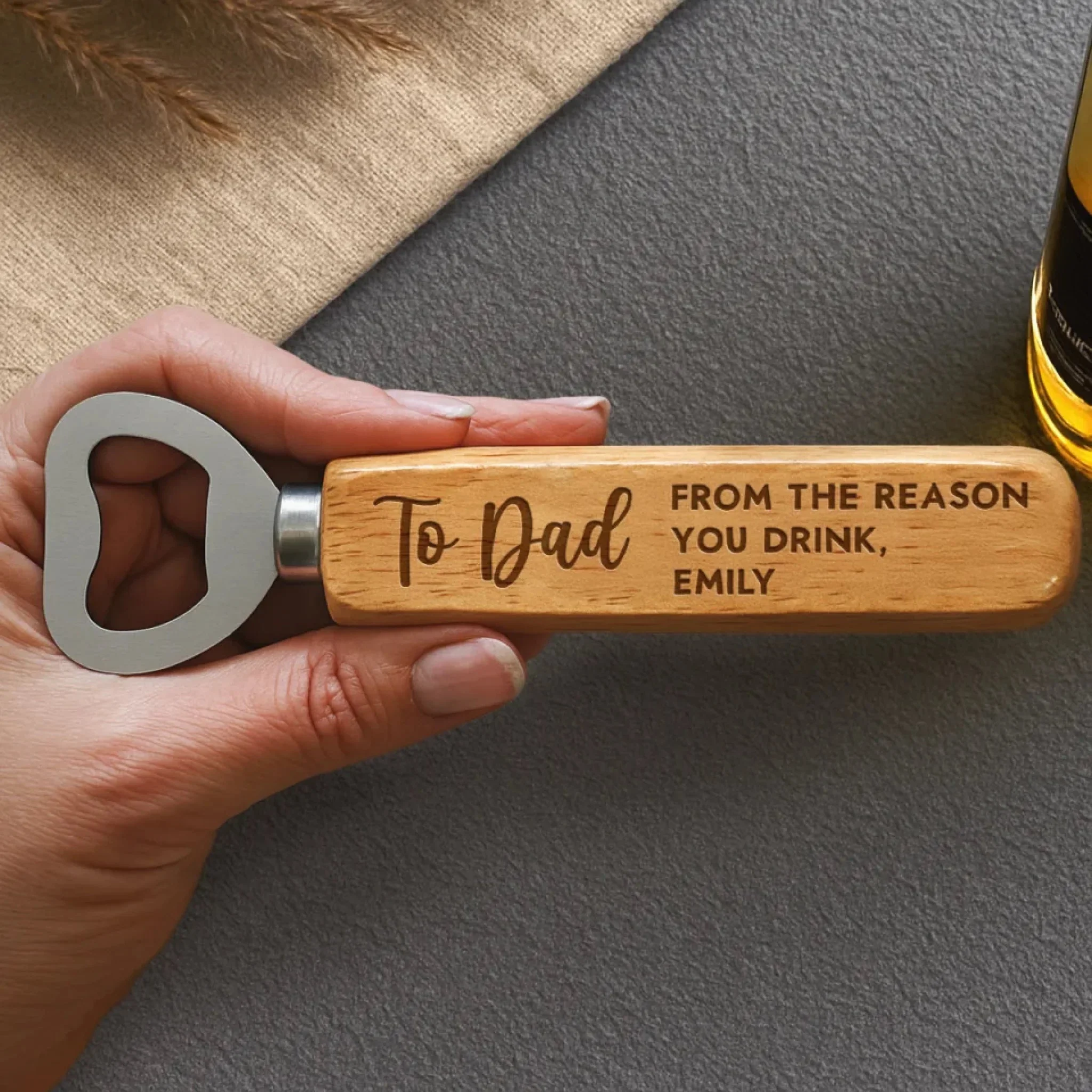 From The Reasons You Drink - Personalized Wooden Bottle Opener Gift For Dad, Grandpa, Father's Day - Image 5