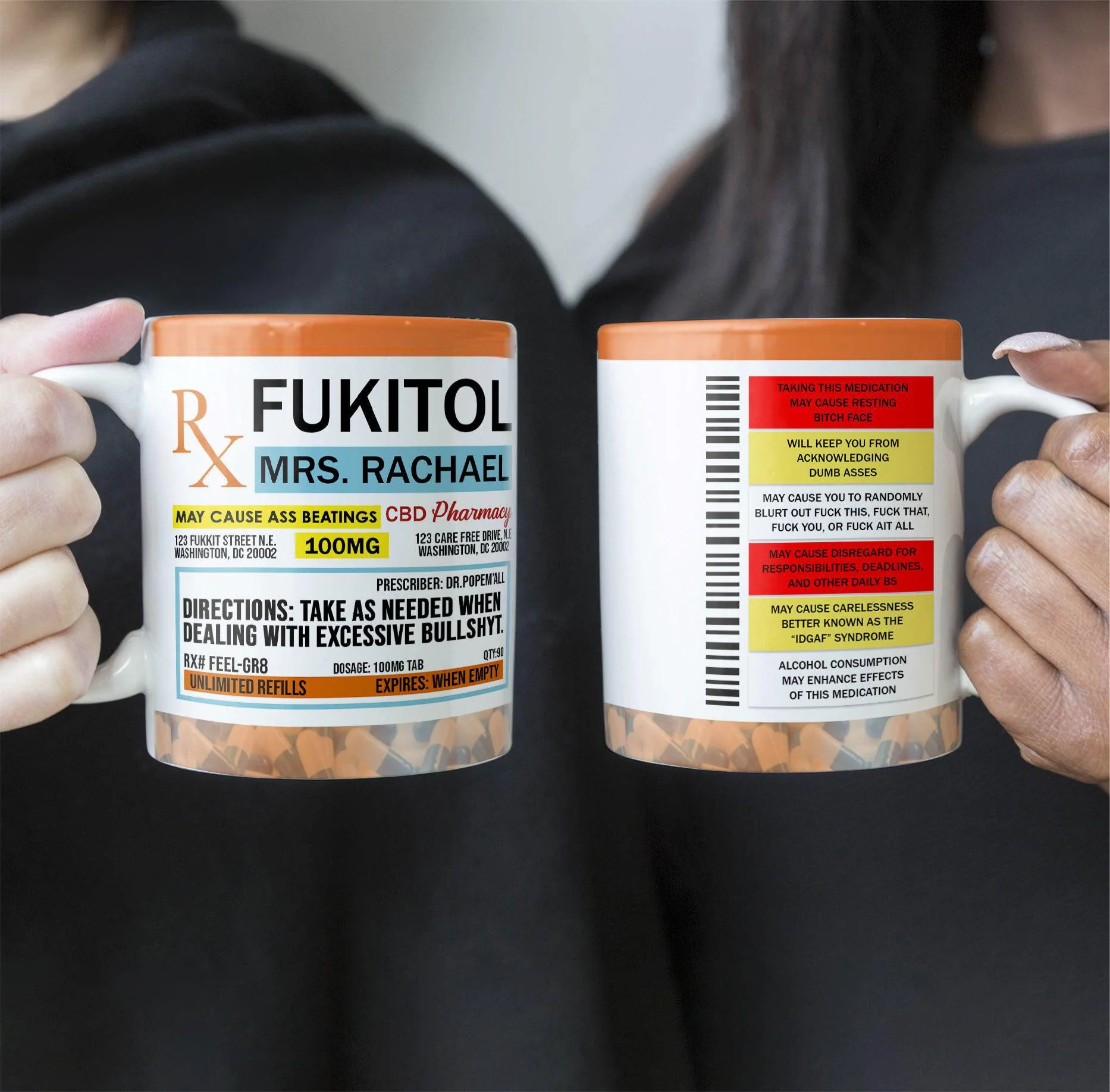 Fukitol Rx Prescription For Recharging Your Mind And Soul - Personalized Custom Mug For Friend, Sisters, Family Members, Coworkers - Image 5