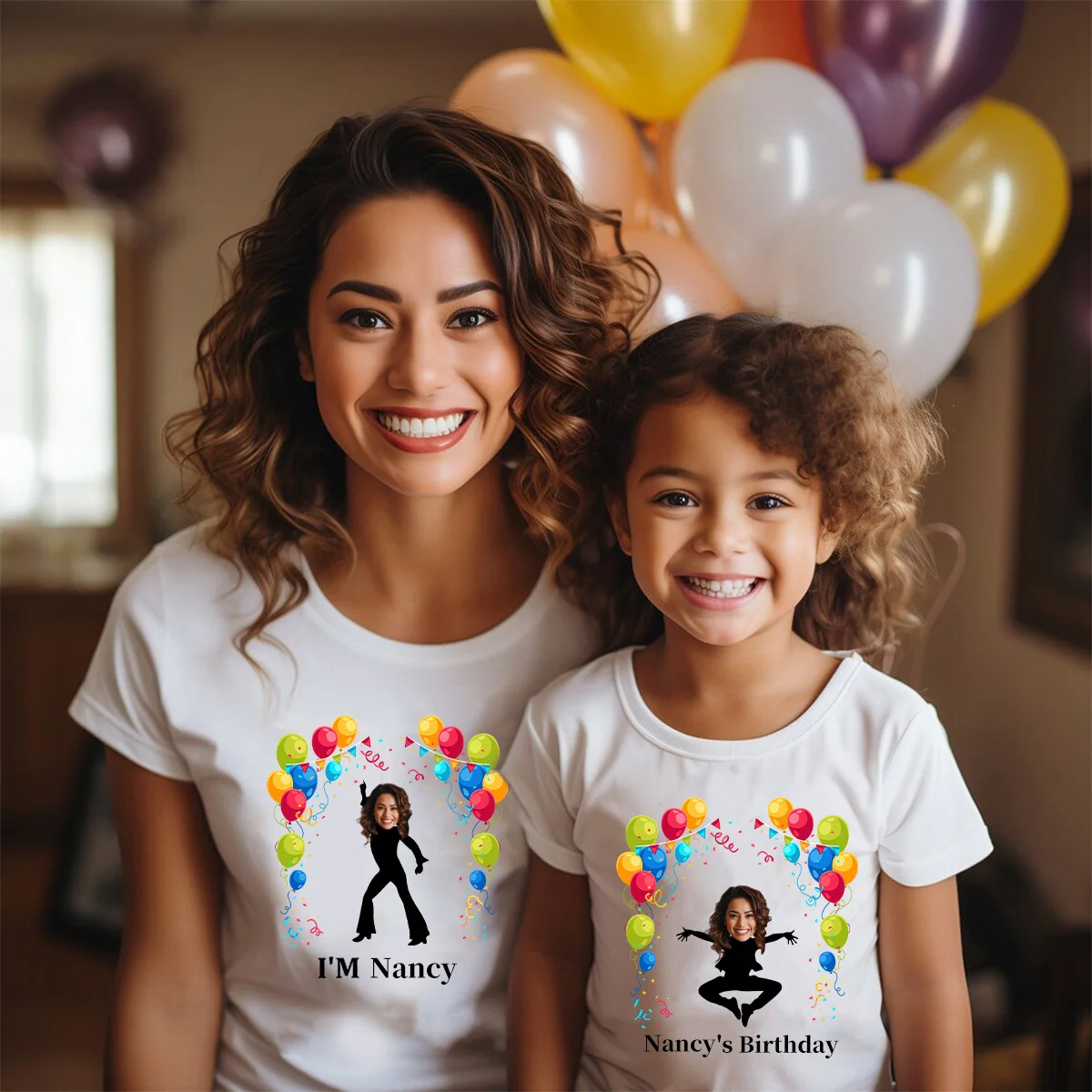 Funny Custom Face stick figures Birthday Party Group Personalized T-Shirt - Image 3