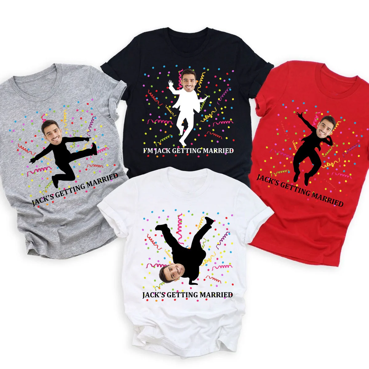 Funny Custom Face stick figures Birthday Party Group Personalized T-Shirt - Image 4