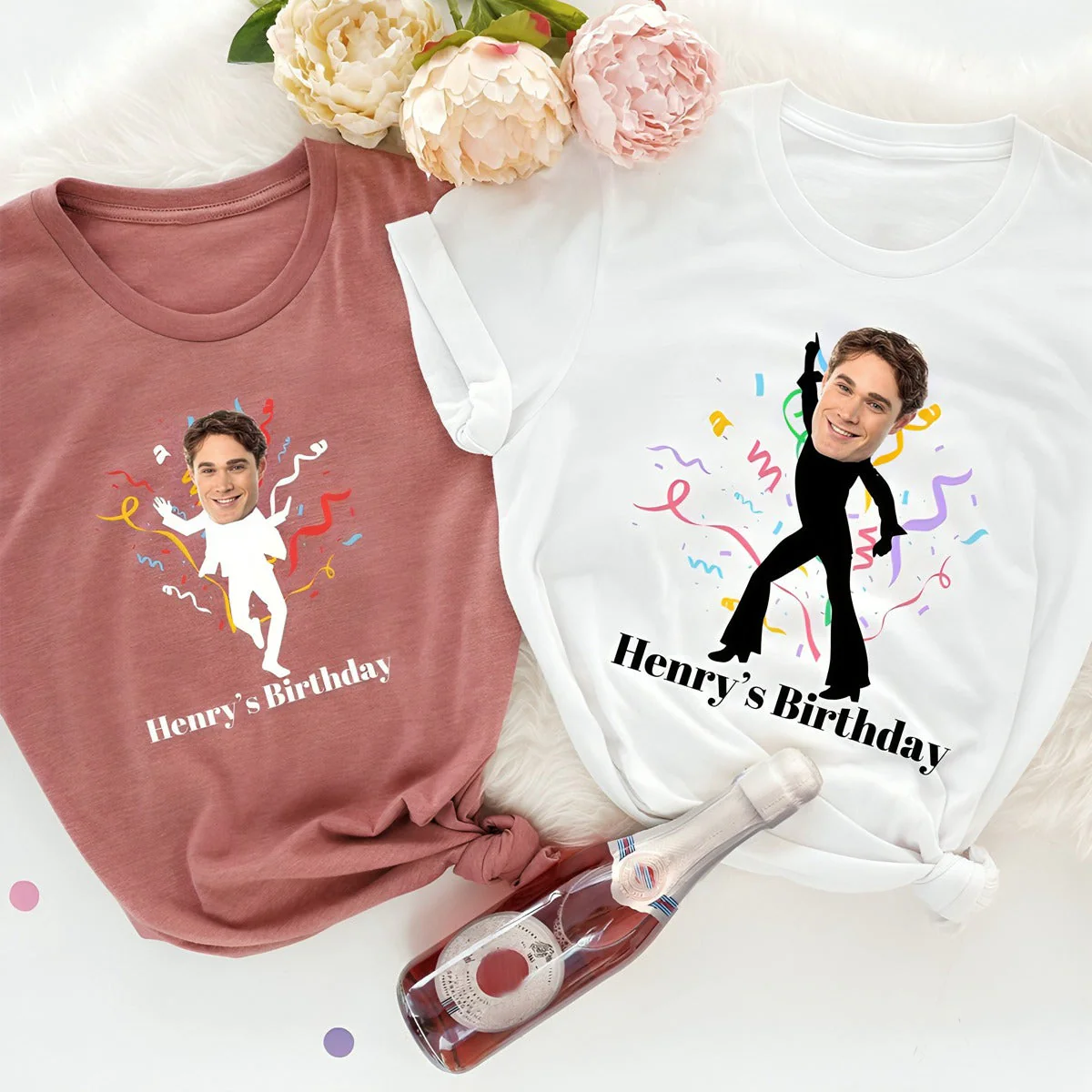 Funny Custom Face stick figures Birthday Party Group Personalized T-Shirt - Image 6