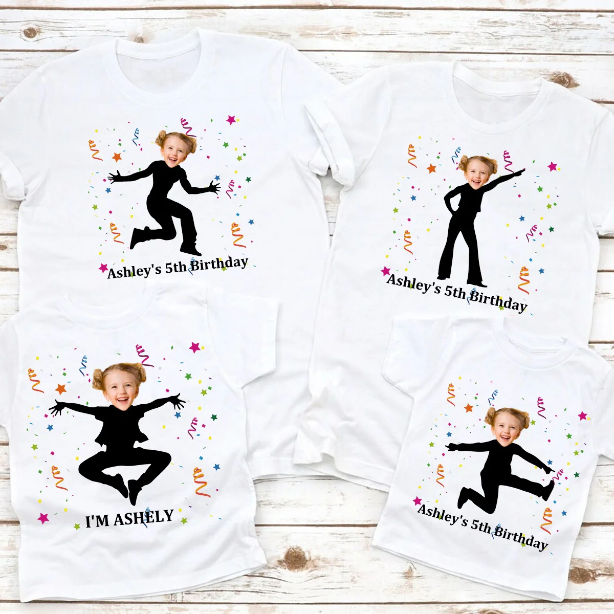 Funny Custom Face stick figures Birthday Party Group Personalized T-Shirt - Image 8