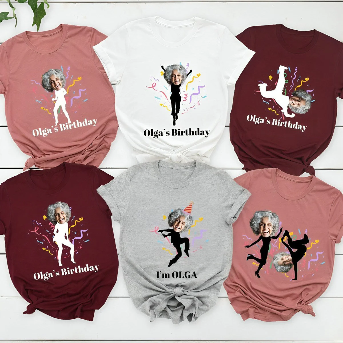 Funny Custom Face stick figures Birthday Party Group Personalized T-Shirt - Image 9