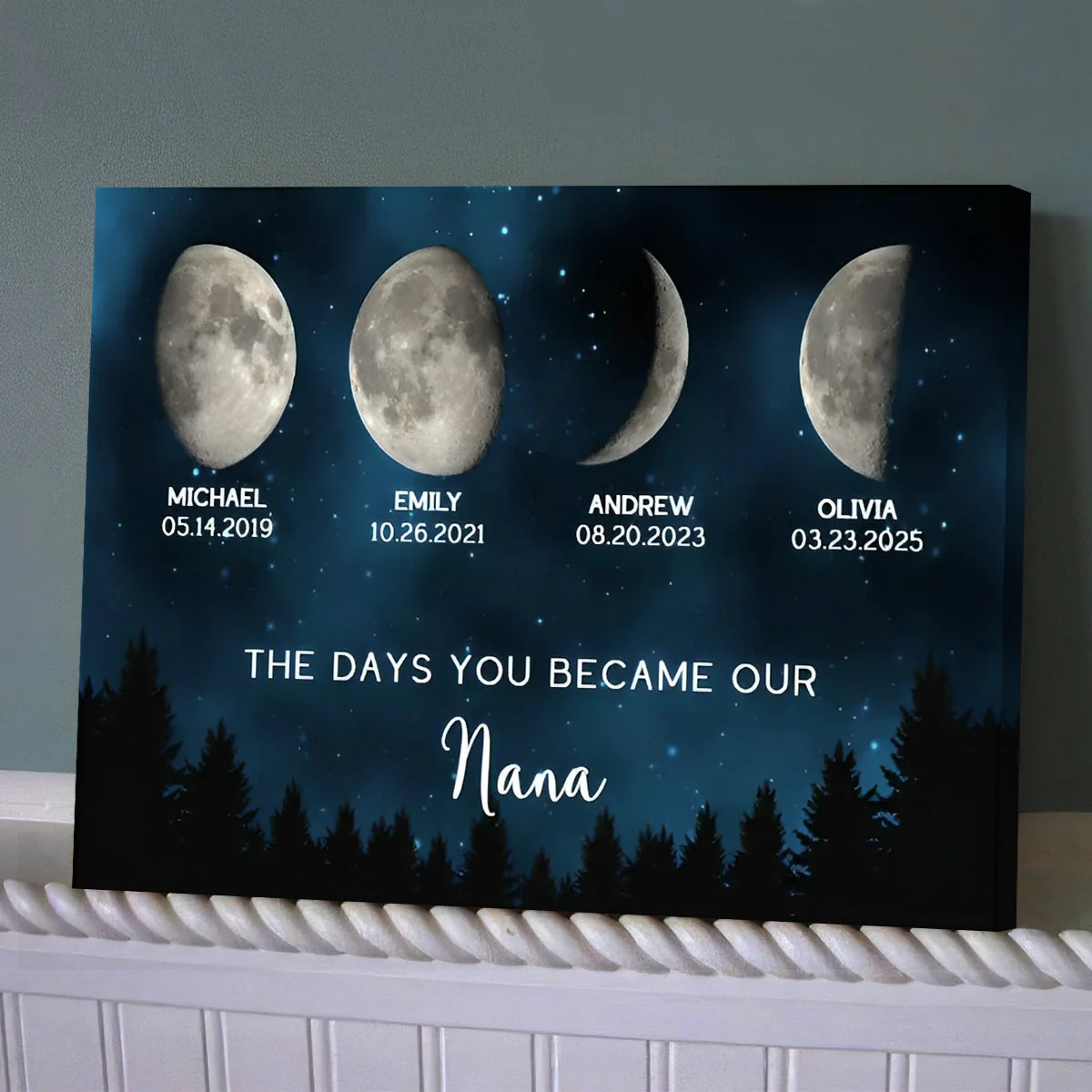 Galaxy Night The Days You Became Our Mom Birthday Moon Phase Personalized Poster, A Heartfelt Gift for Mom’s Birthday - Image 4