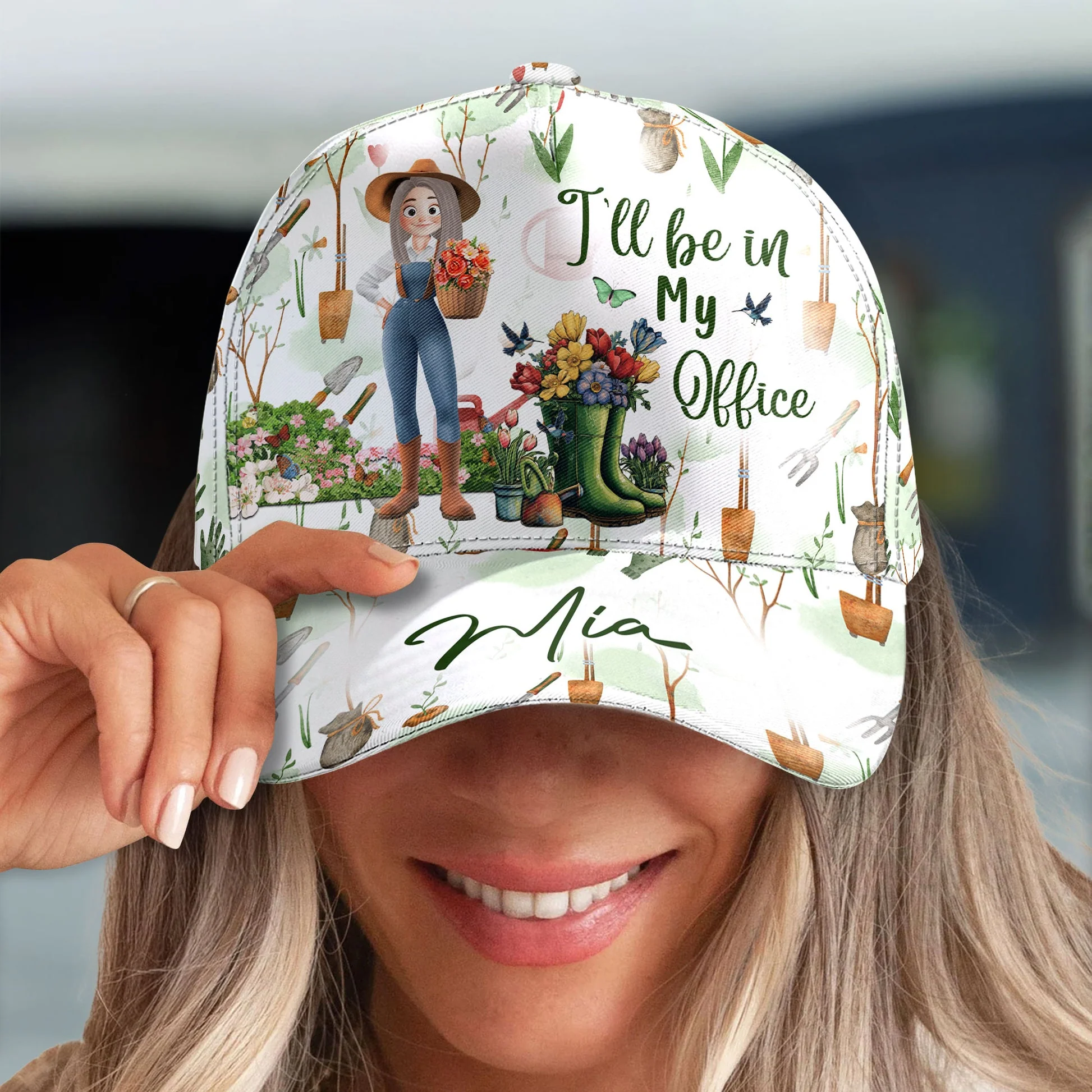 Gardening Is My Therapy - Personalized Cartoon Style Classic Cap - Image 3