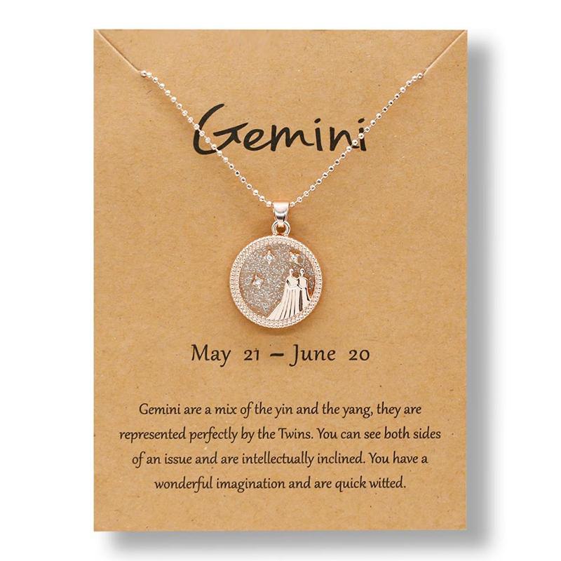 Gemini-12 Constellation Zodiac Sign Necklace - Image 2