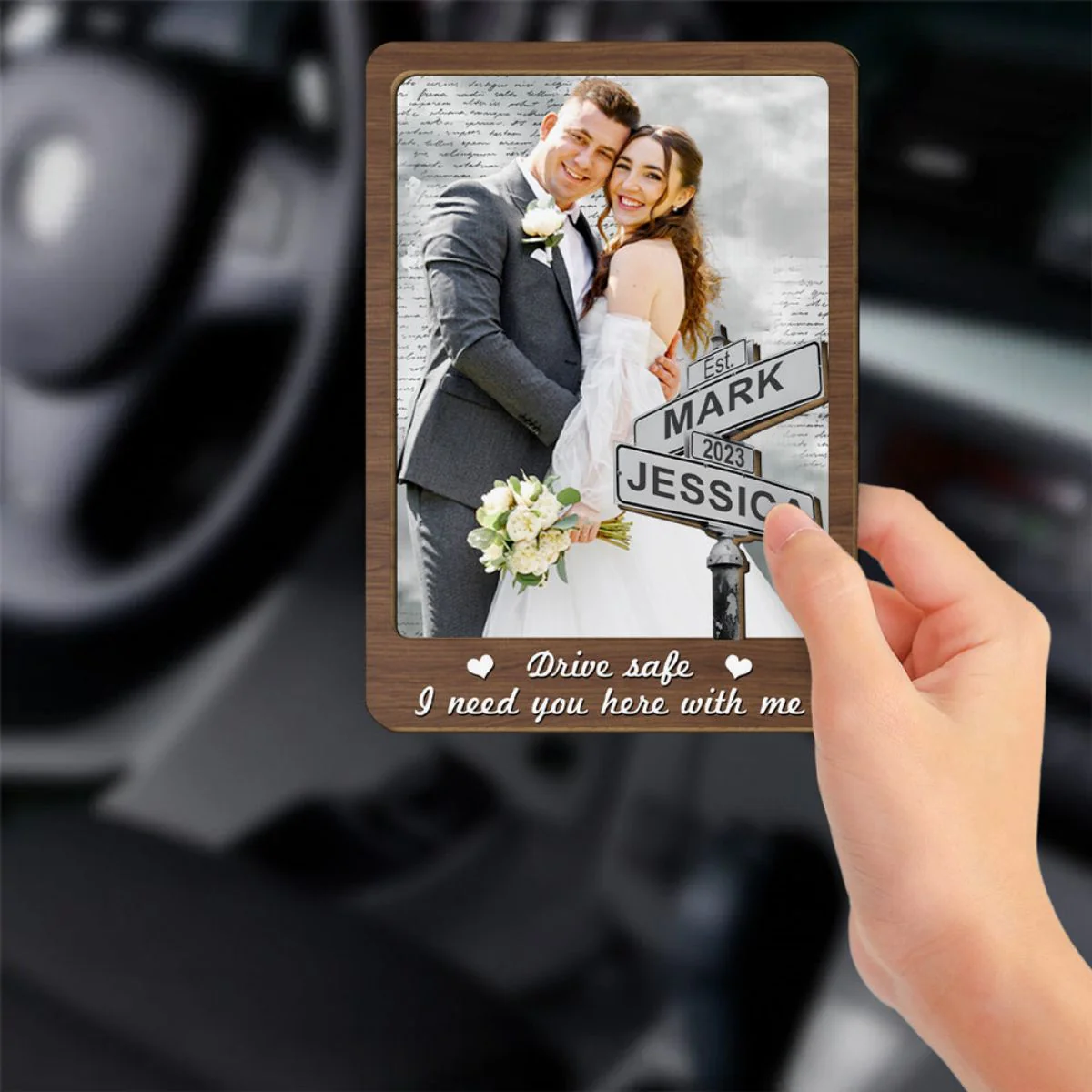 Get Home Safe - Personalized Photo Car Visor Clip - Image 2