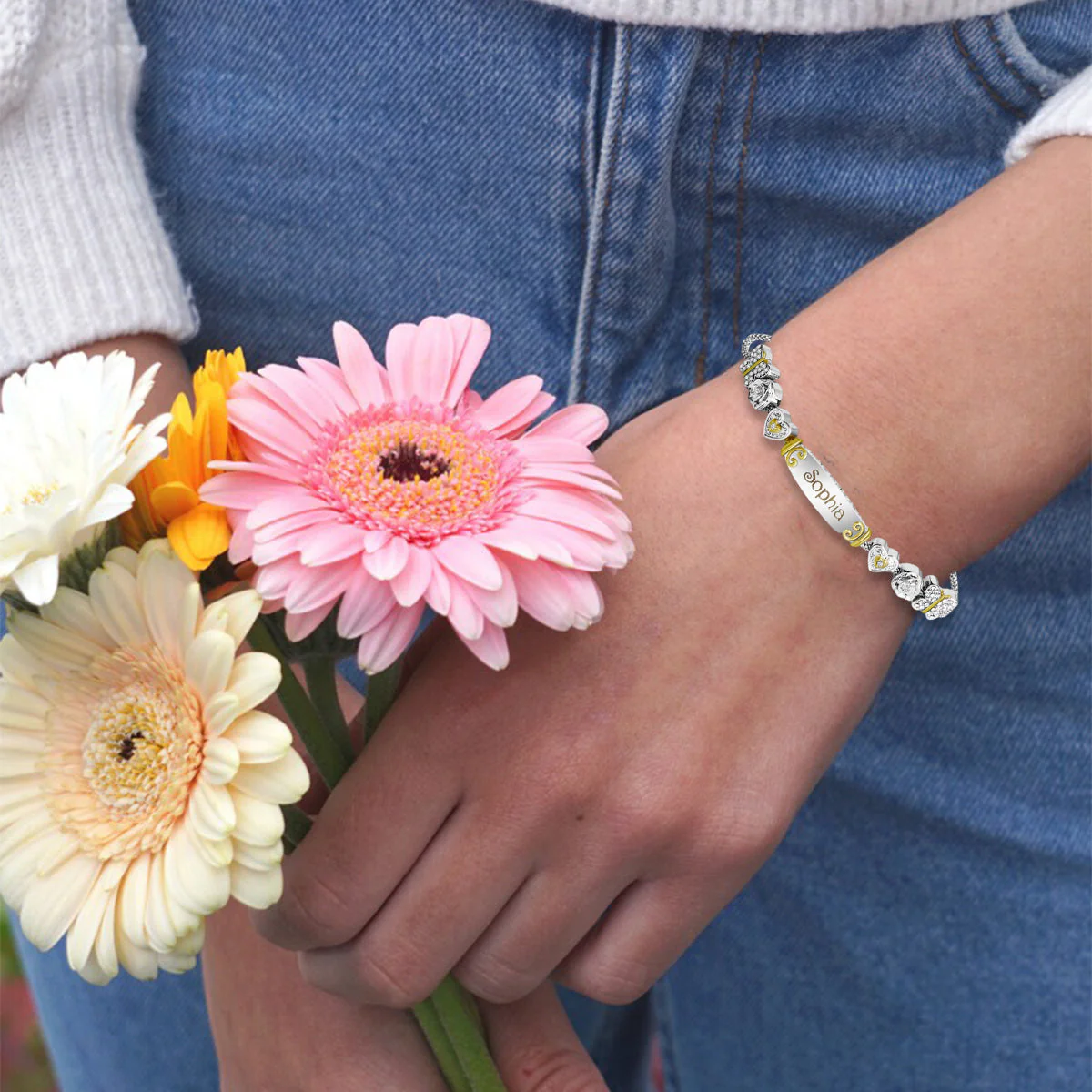 Gift for Daughter/Granddaughter - Personalized Name Heart Bolo Bracelet - Image 4