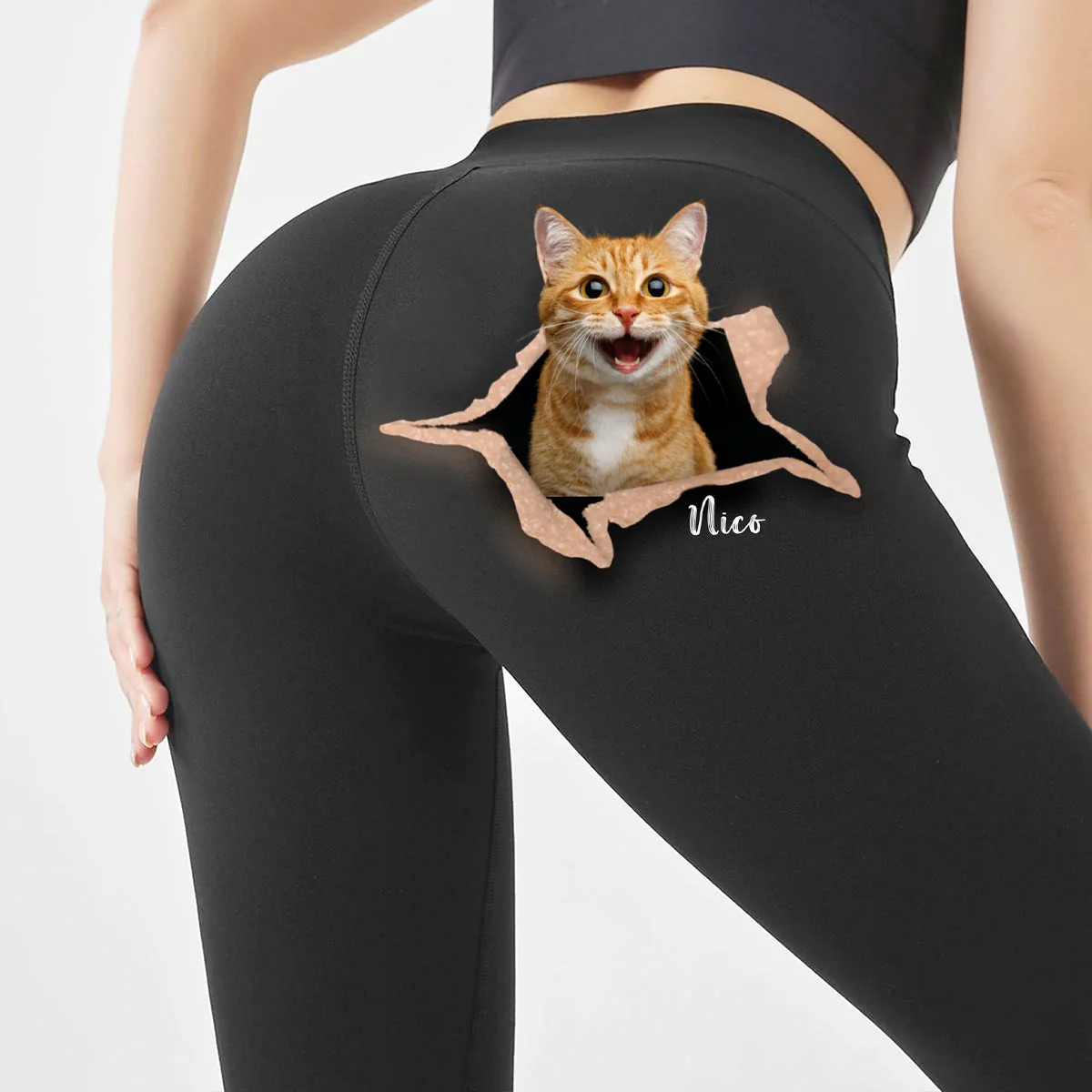 Gift For Pet lover Crack Custom Photo Personalized Leggings - Image 4