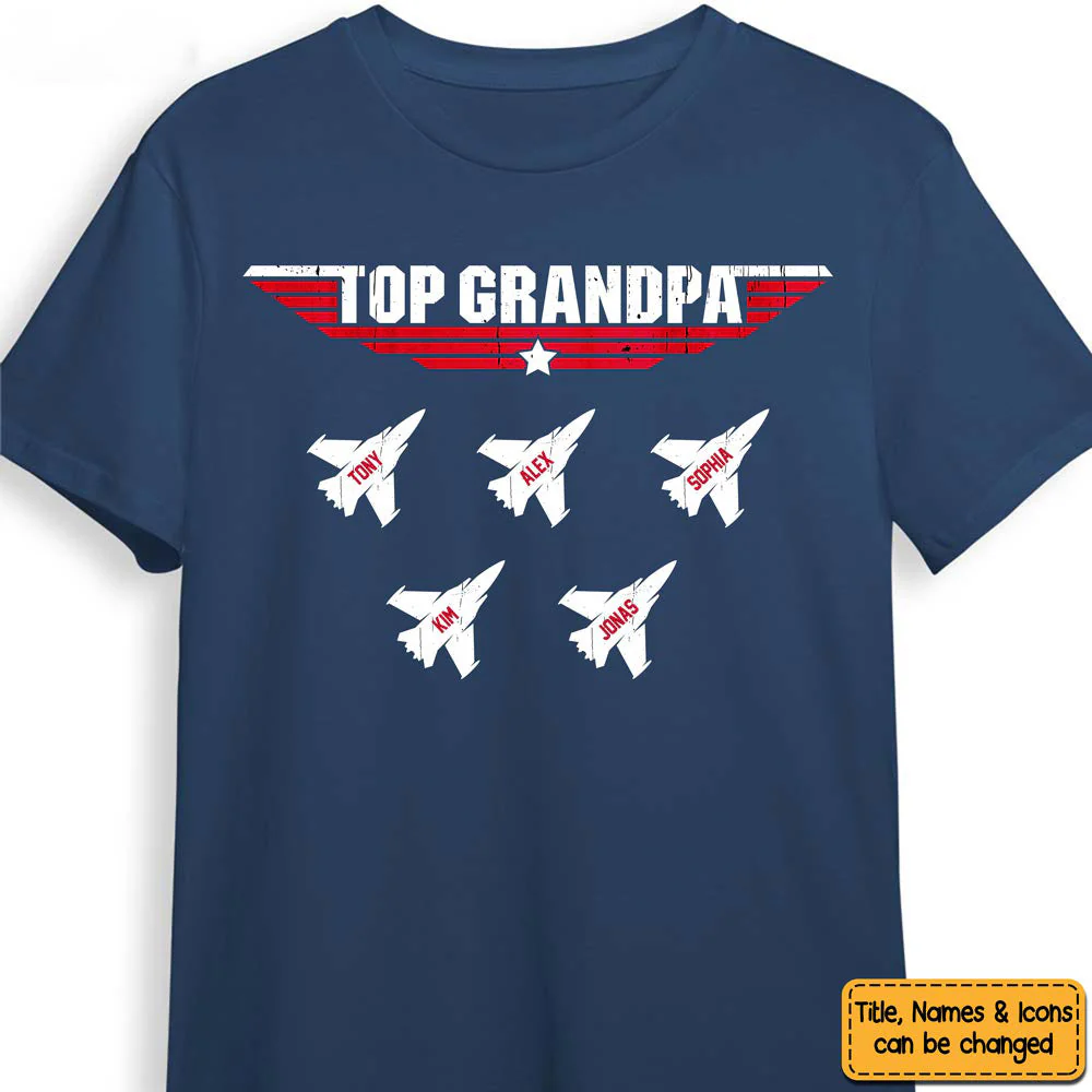 Personalized Gift Top Grandpa Father's Day T-Shirt - Image 6