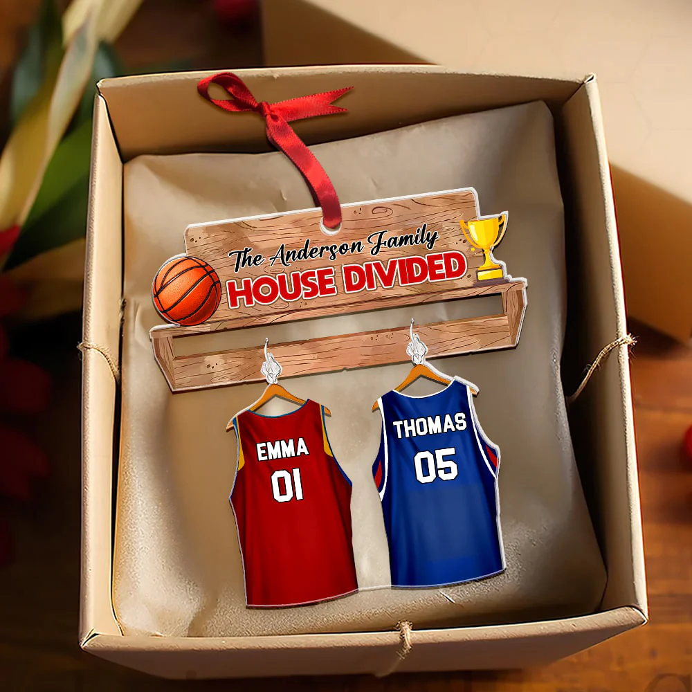 Gifts For Basketball-Loving Family Personalized Christmas Arcylic Ornament - Image 3