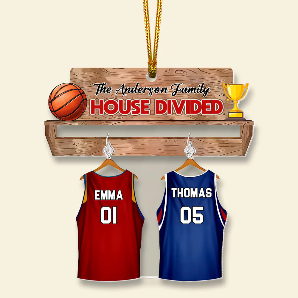 Gifts For Basketball-Loving Family Personalized Christmas Arcylic Ornament - Image 4