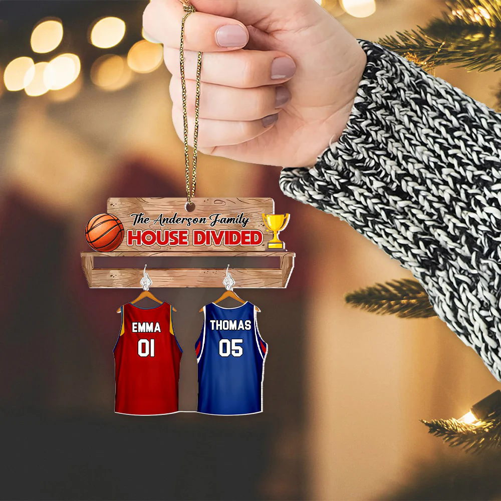 Gifts For Basketball-Loving Family Personalized Christmas Arcylic Ornament - Image 5