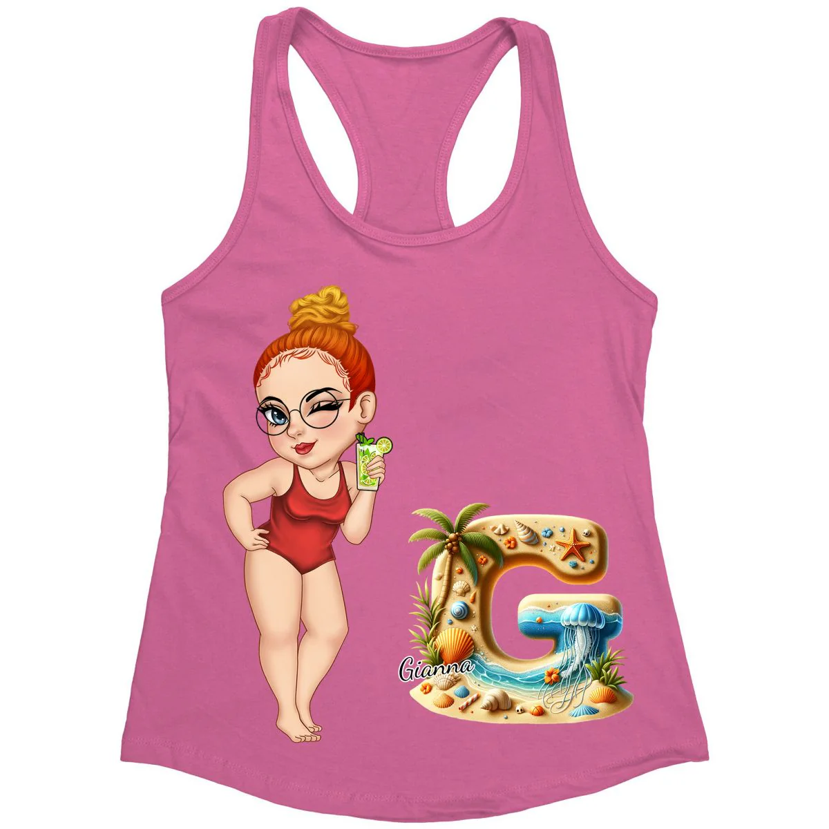 Girls Trip Beach Monogram Personalized Tank Top - Image 3
