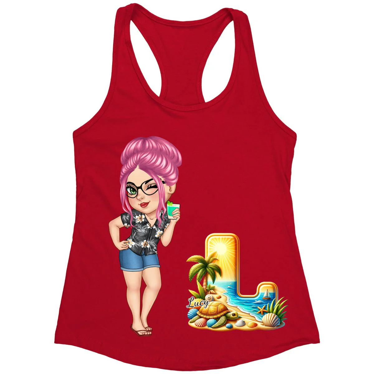 Girls Trip Beach Monogram Personalized Tank Top - Image 4