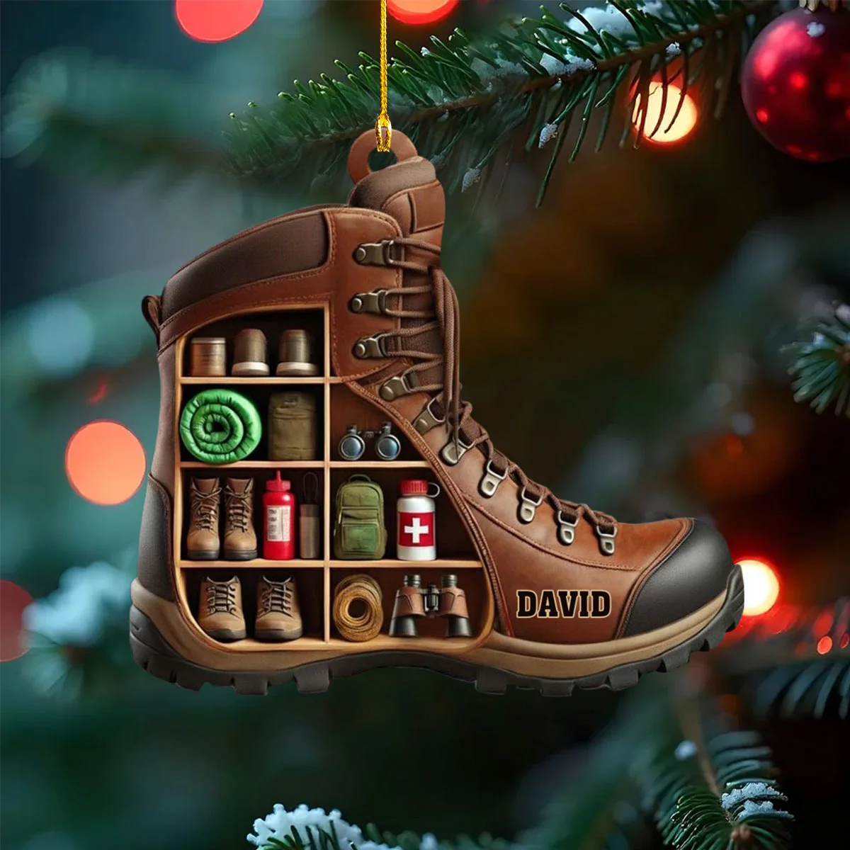 Give The Gift Of Adventure, Essential Gear, Personalized Acrylic Ornament, Gift For Campers And Hikers - Image 2