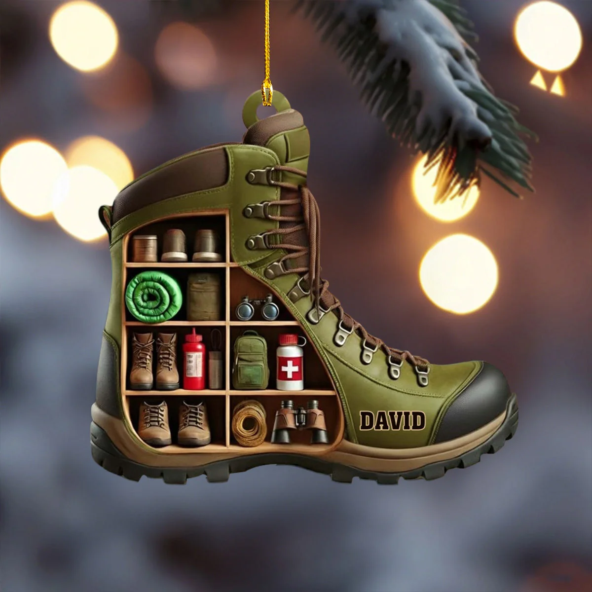 Give The Gift Of Adventure, Essential Gear, Personalized Acrylic Ornament, Gift For Campers And Hikers - Image 3