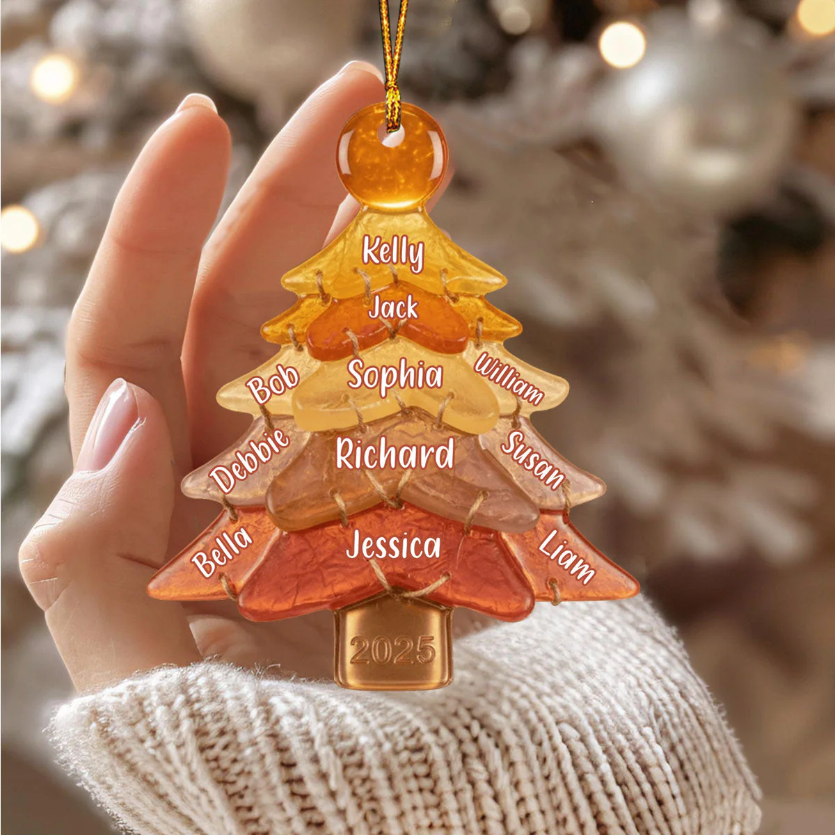 Glass Family Tree Ornament - Personalized Gifts For Family - Image 2