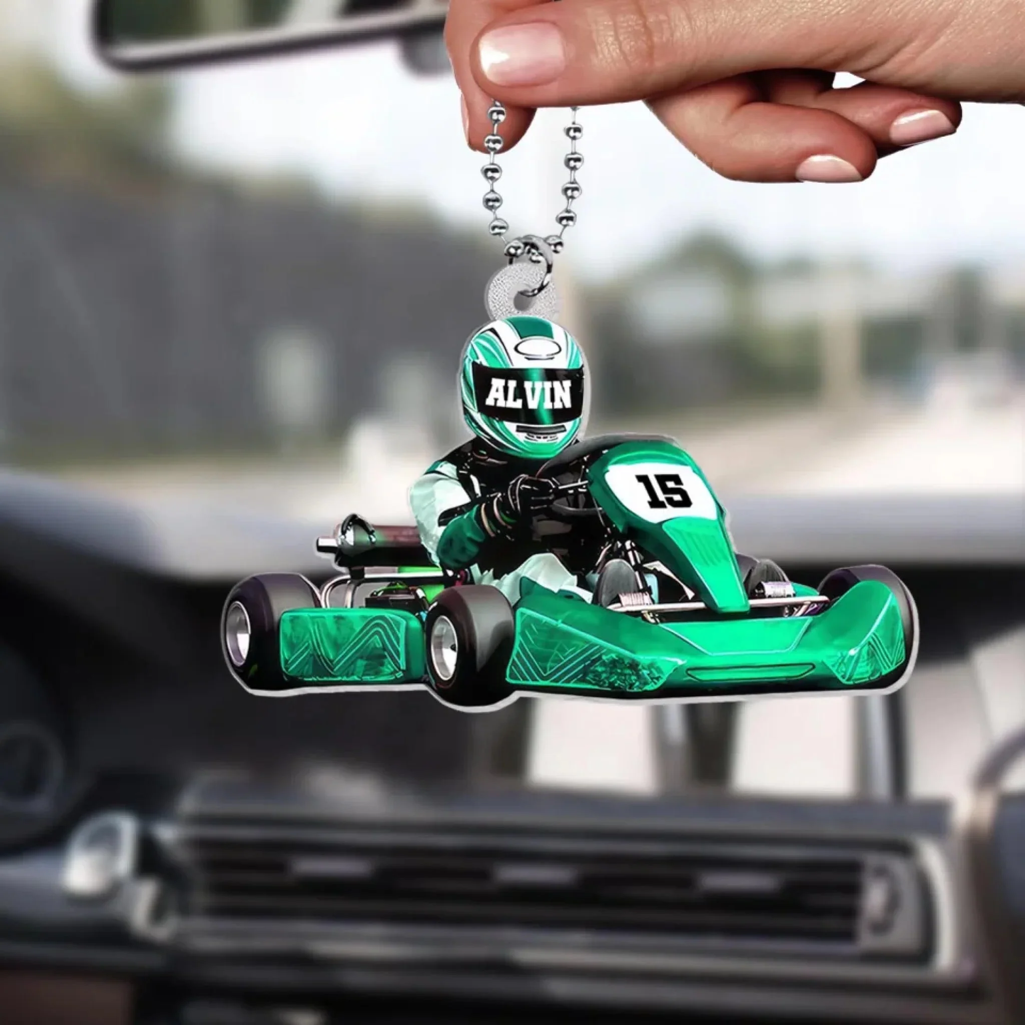 Go Kart Racing - Personalized Acrylic Ornament - Christmas Gift for Go Kart Lover, Racing Gift - Image 2