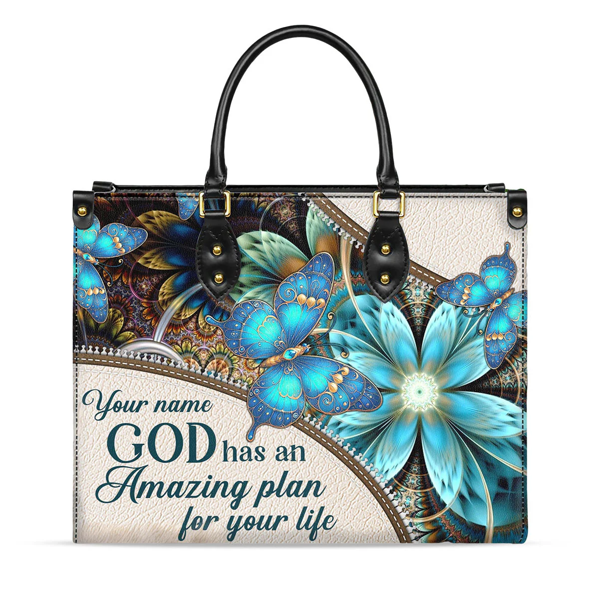 God Has An Amazing Plan For Your Life - Personalized Leather bag with Your Name - Image 2