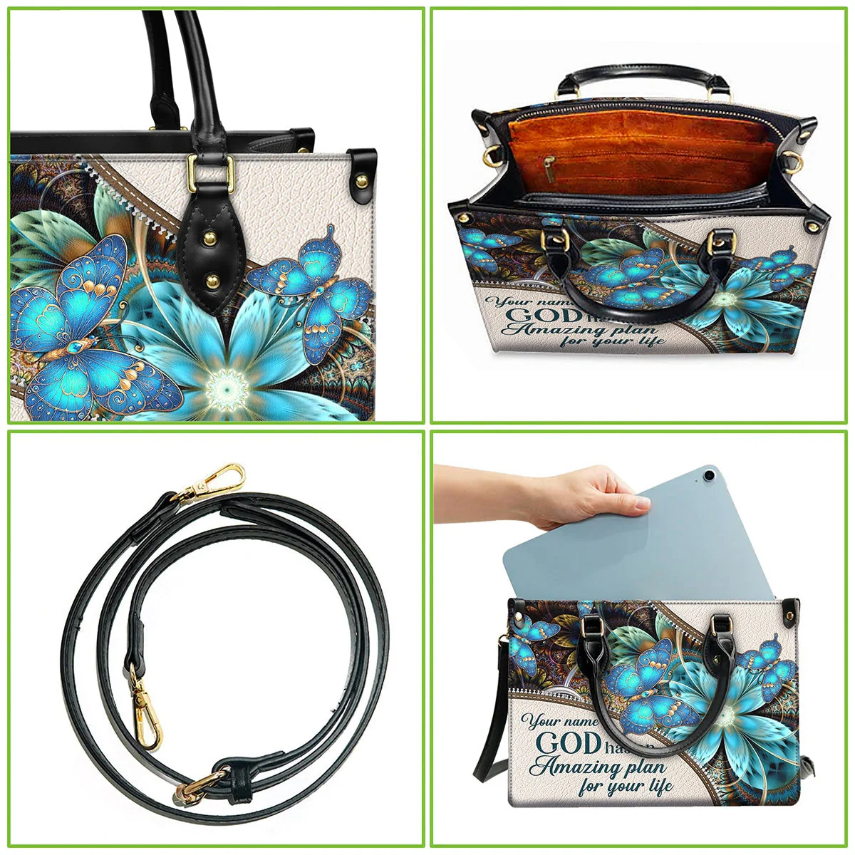 God Has An Amazing Plan For Your Life - Personalized Leather bag with Your Name - Image 4