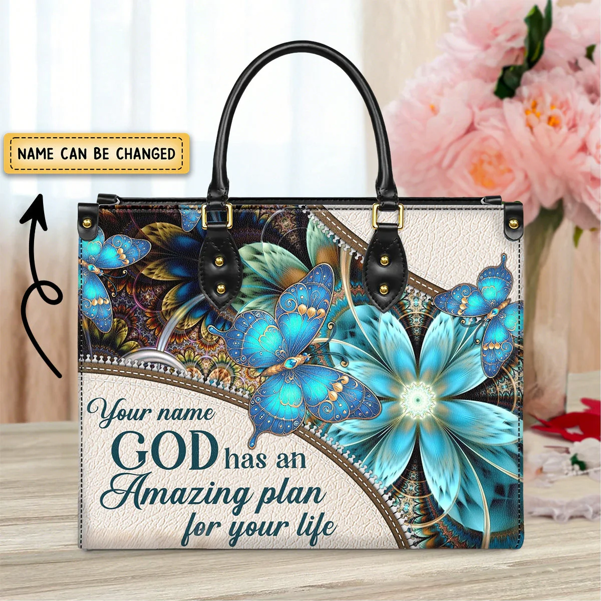 God Has An Amazing Plan For Your Life - Personalized Leather bag with Your Name - Image 7