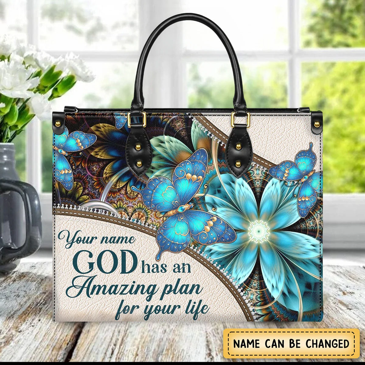 God Has An Amazing Plan For Your Life - Personalized Leather bag with Your Name - Image 8